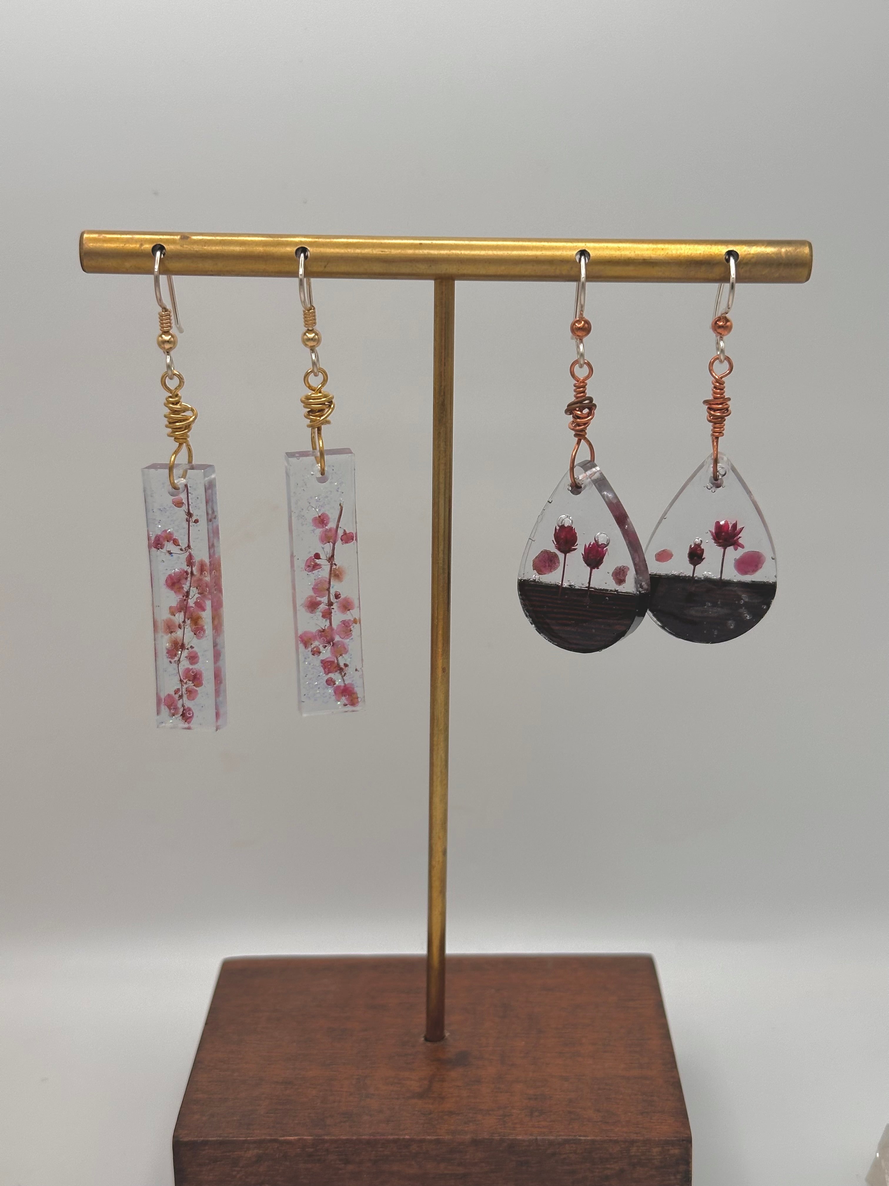 Natural Flowers in Resin earrings