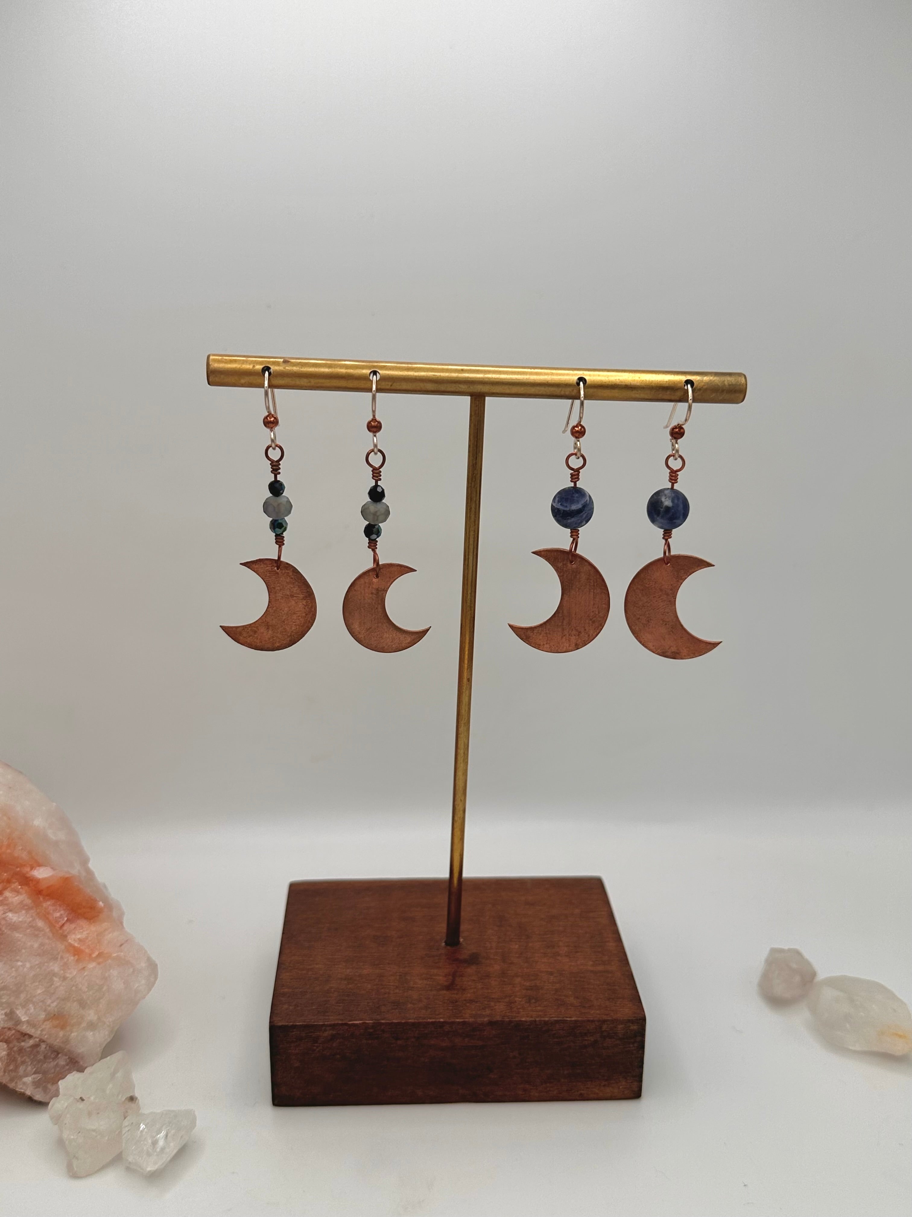 Handcut copper earrings