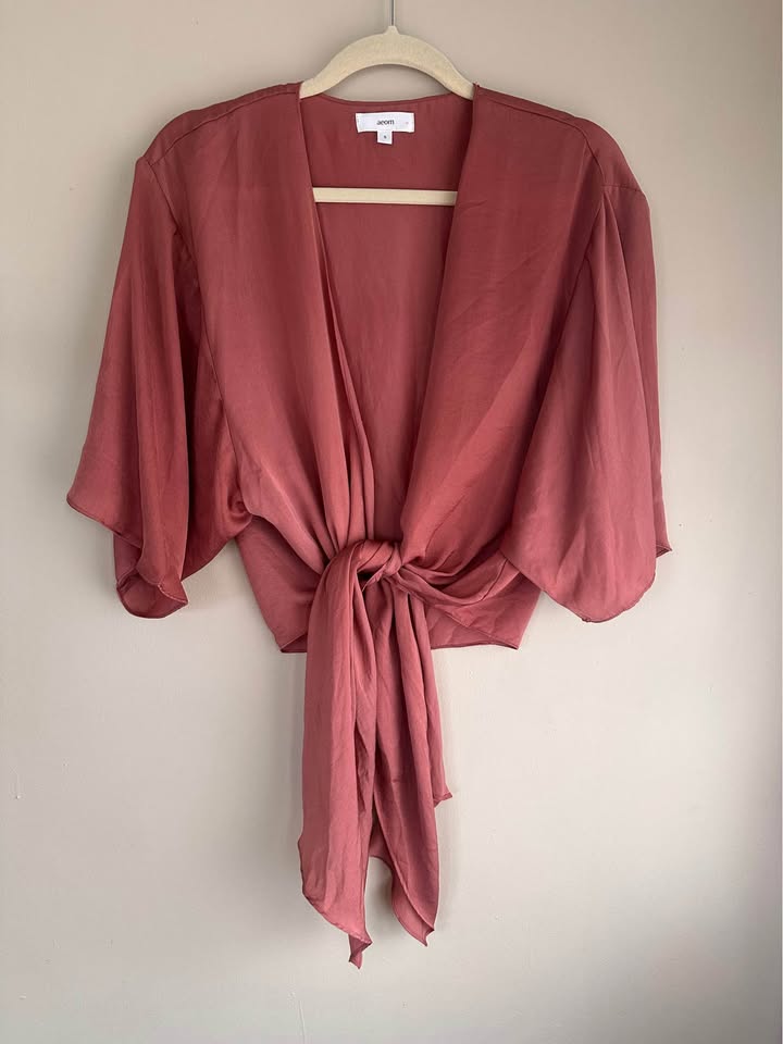 Cropped Front-Tie Shawl