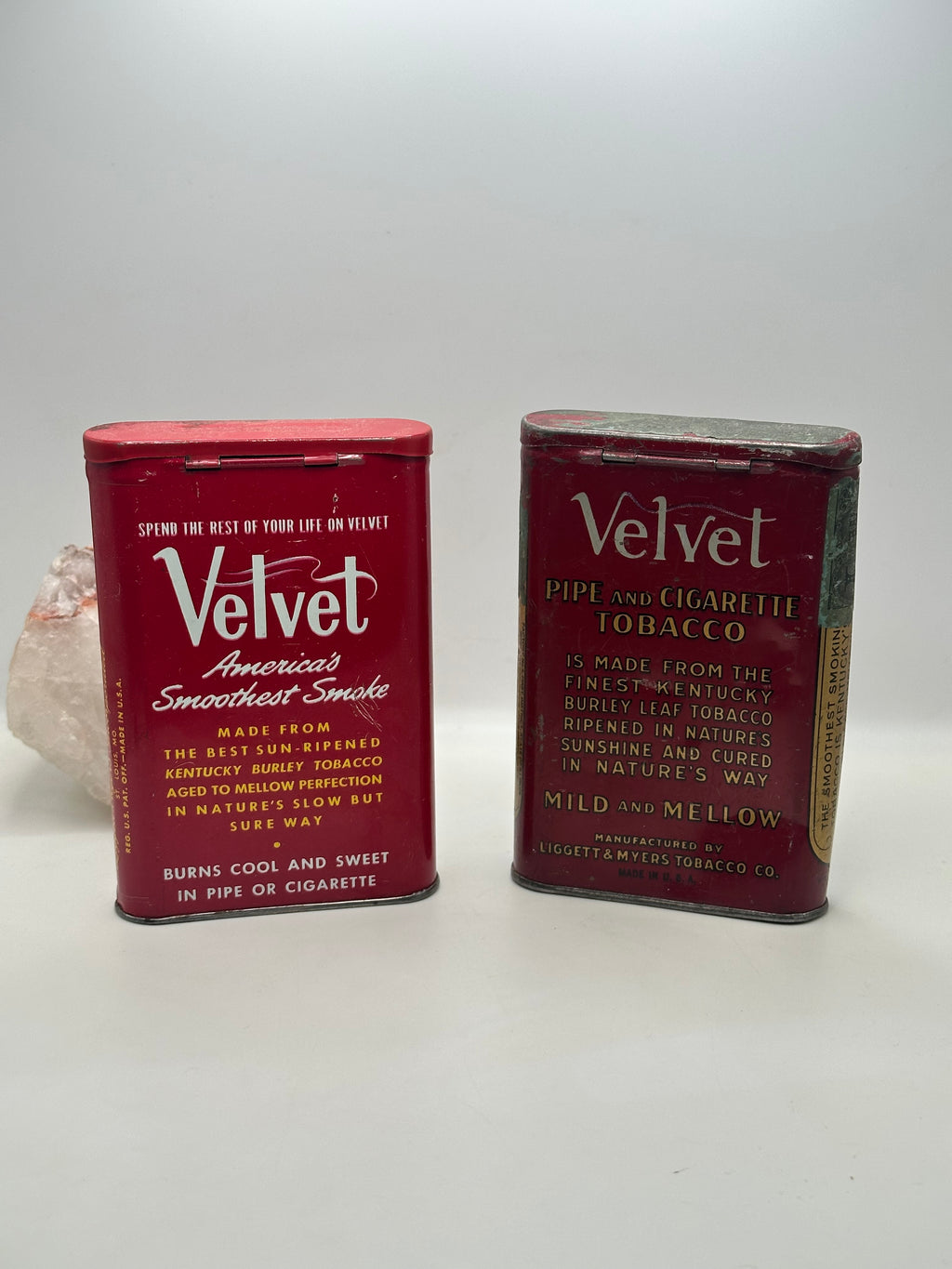 Antique Velvet Tobacco Tins