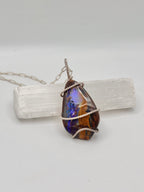 Wire-wrapped Australian Opal necklace