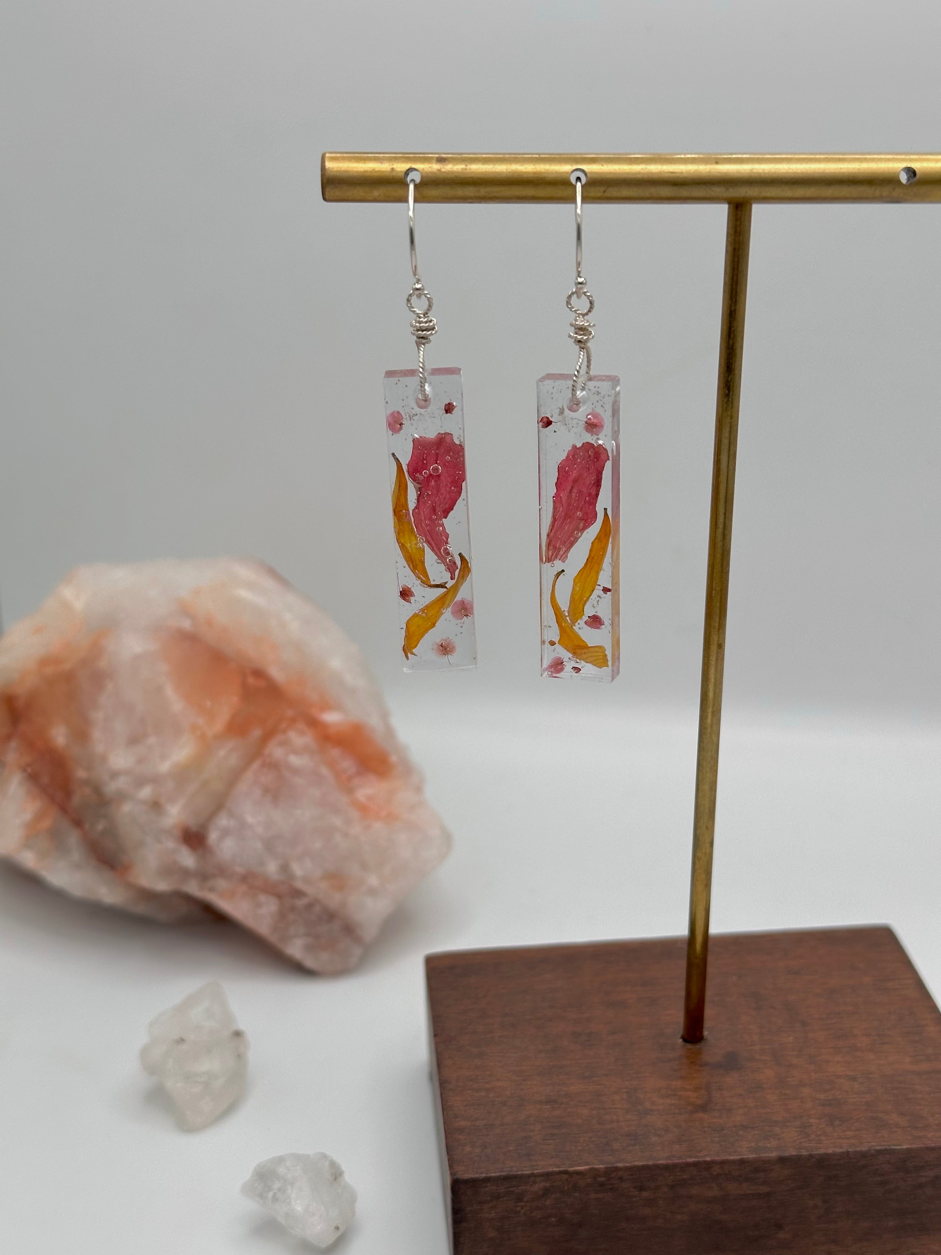 Natural Flowers in Resin earrings