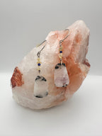 Moonstone with Opal and Lapis Lazuli earrings