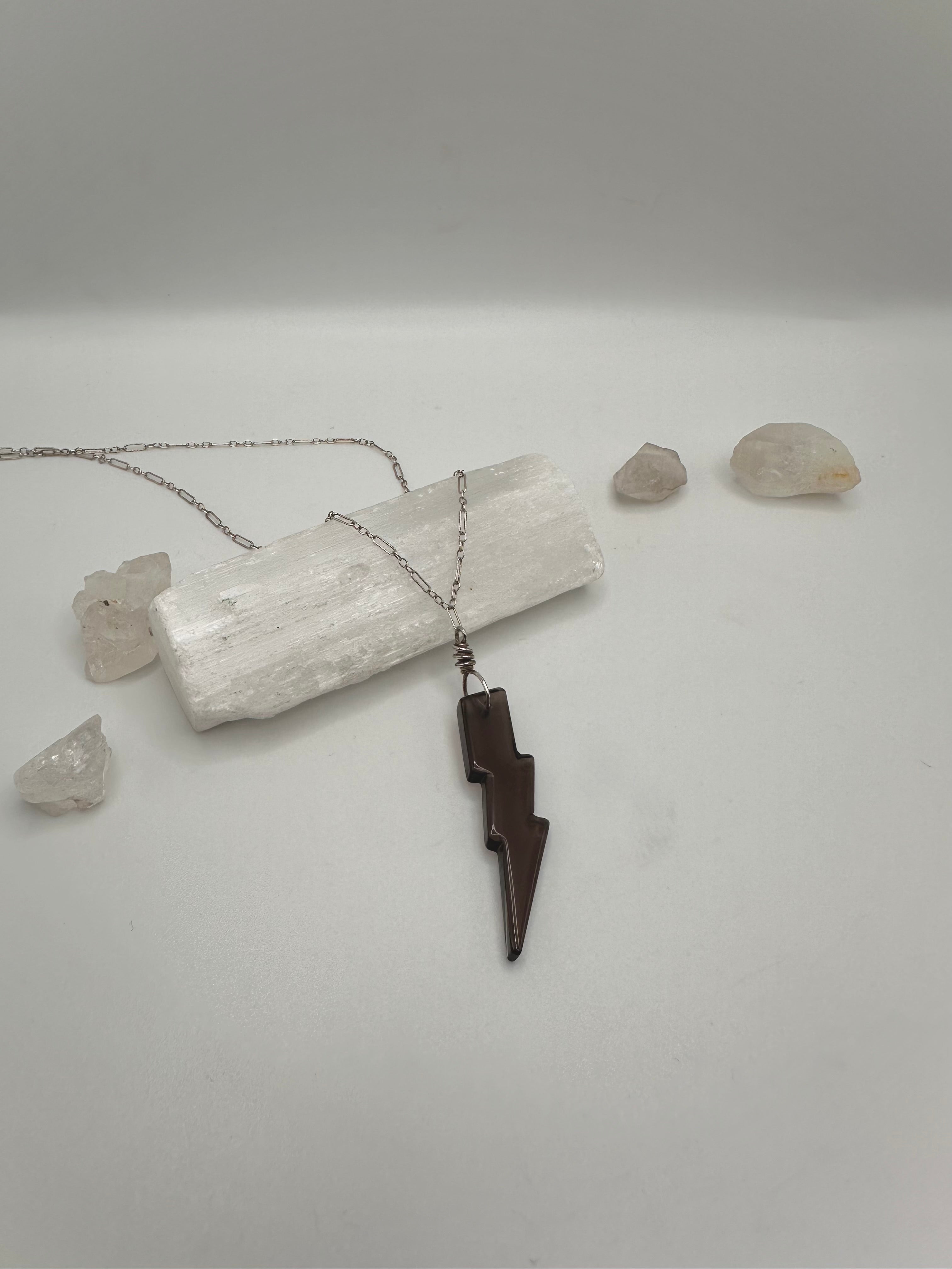 Smoky Quartz Lightning necklace