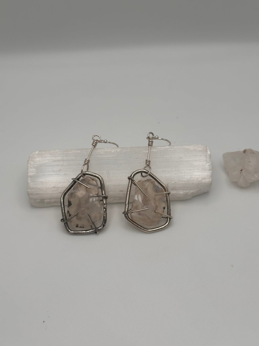 Montana moss agate slices earrings