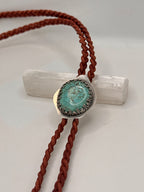 Turquoise and Leather Bolo Tie