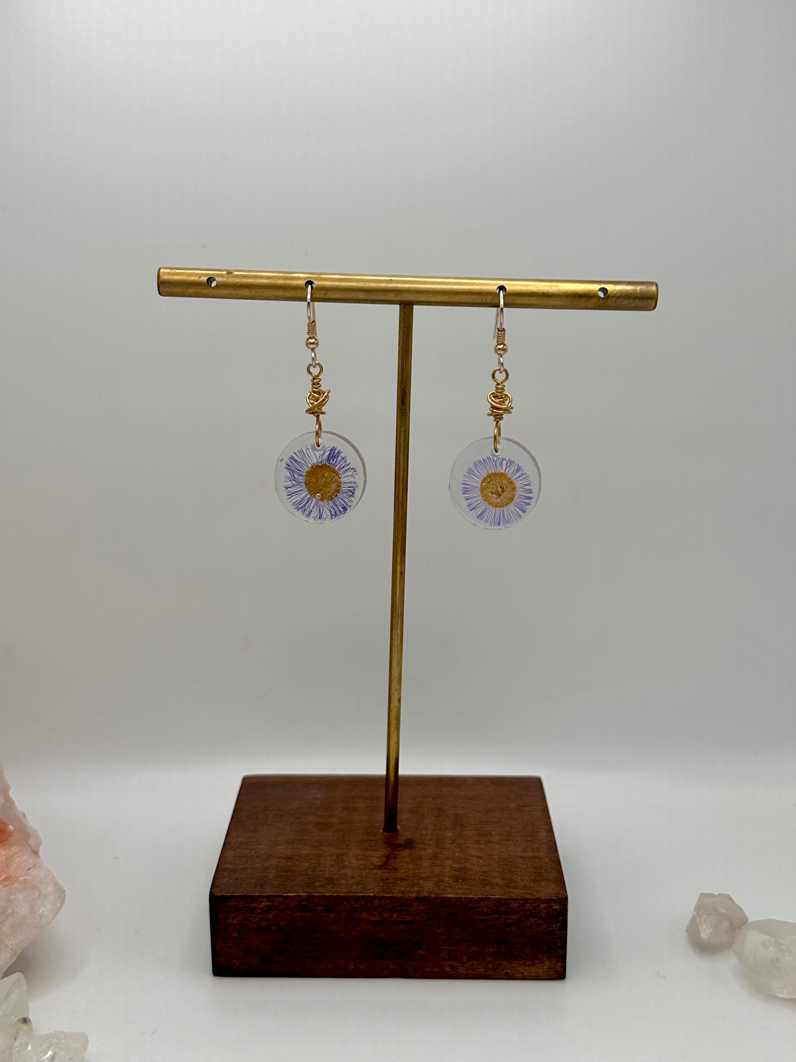 Natural Flowers in Resin earrings