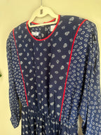 Vintage California Girl 70s/80s Navy Floral Dress