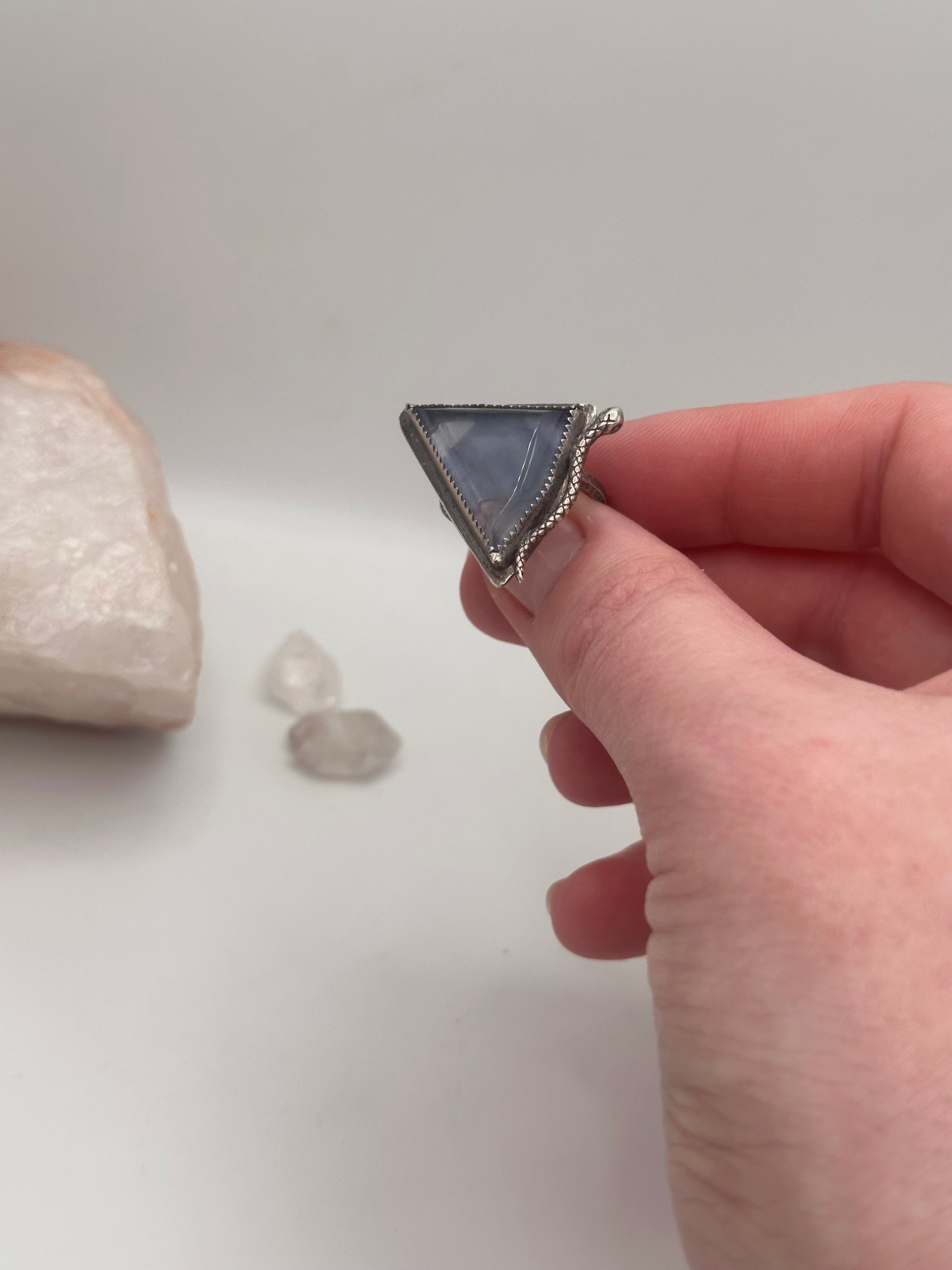 Blue Fluorite Snake ring