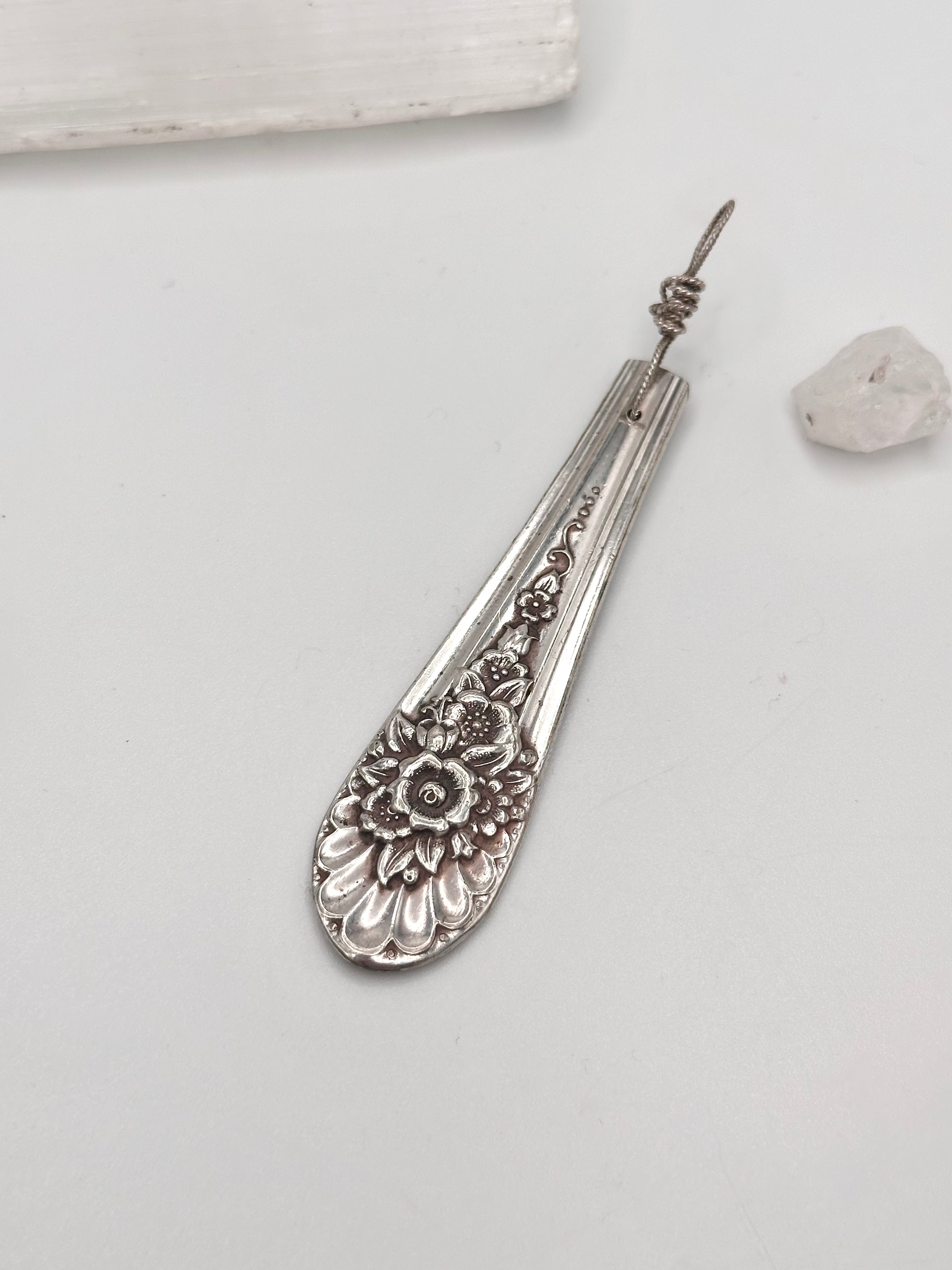 Vintage floral spoon necklace pendant
