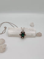 Vintage Green stone Flower necklace