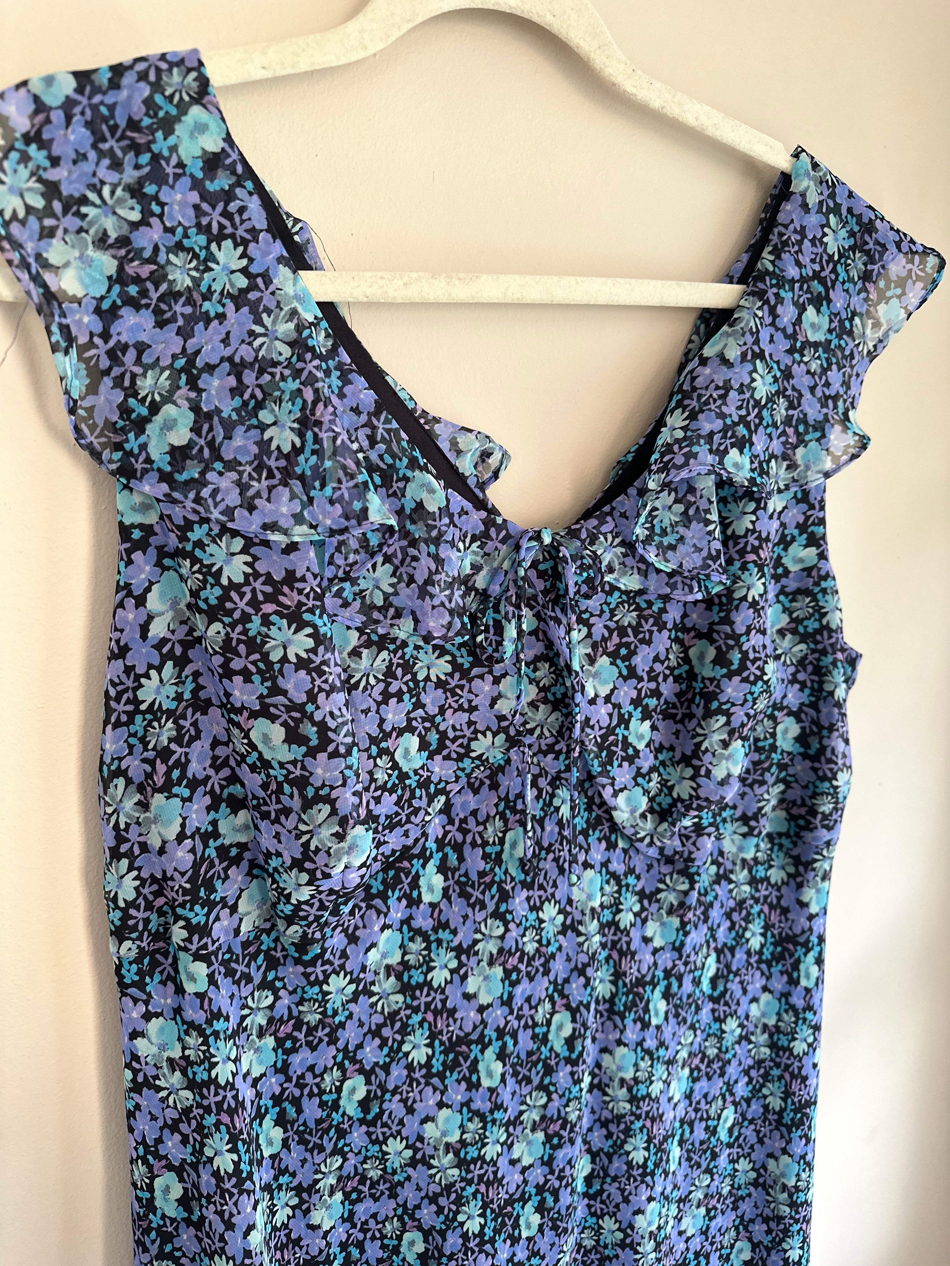 Blue + Purple 90s Floral Dress