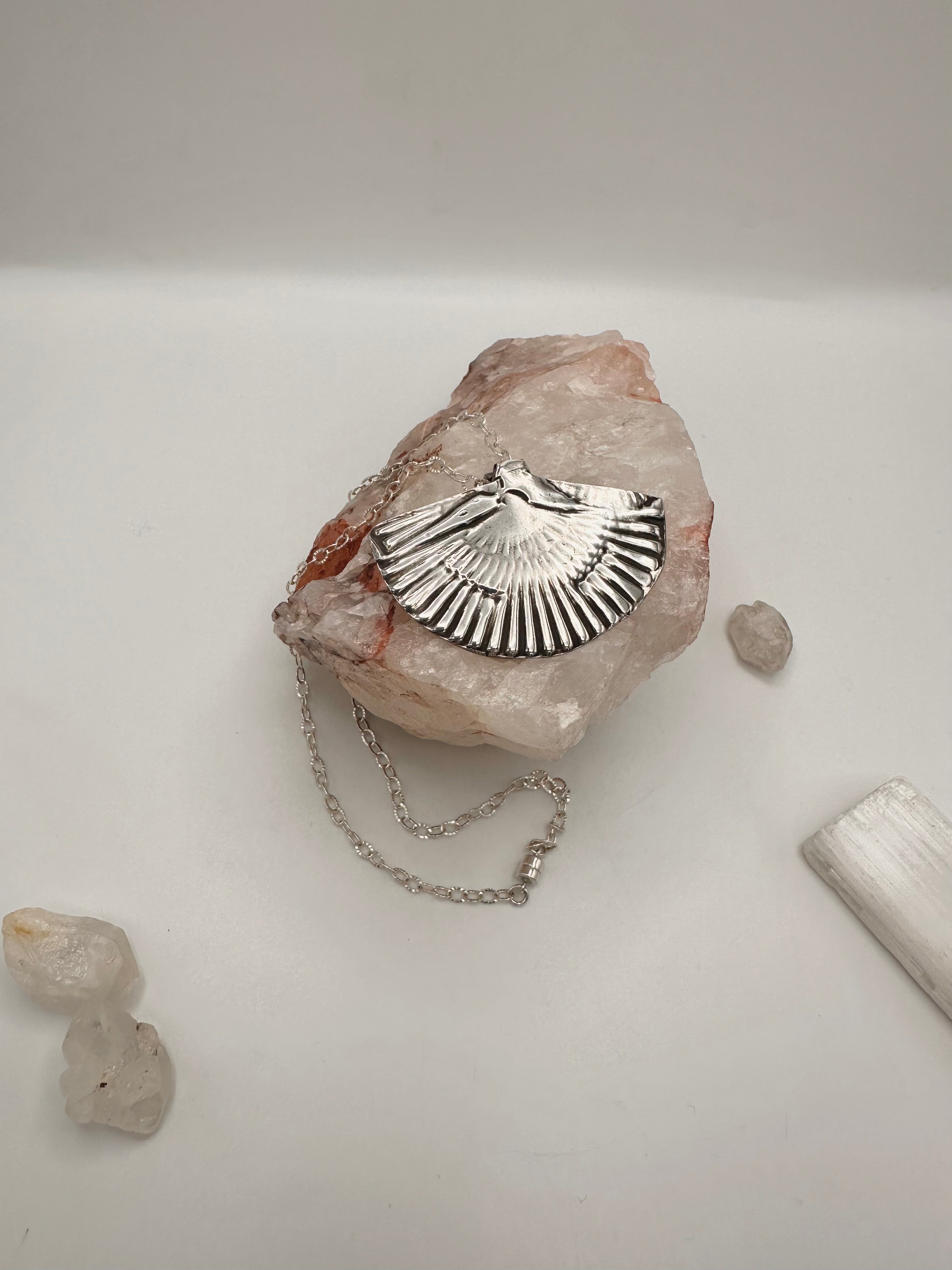 Vintage pressed sterling necklace