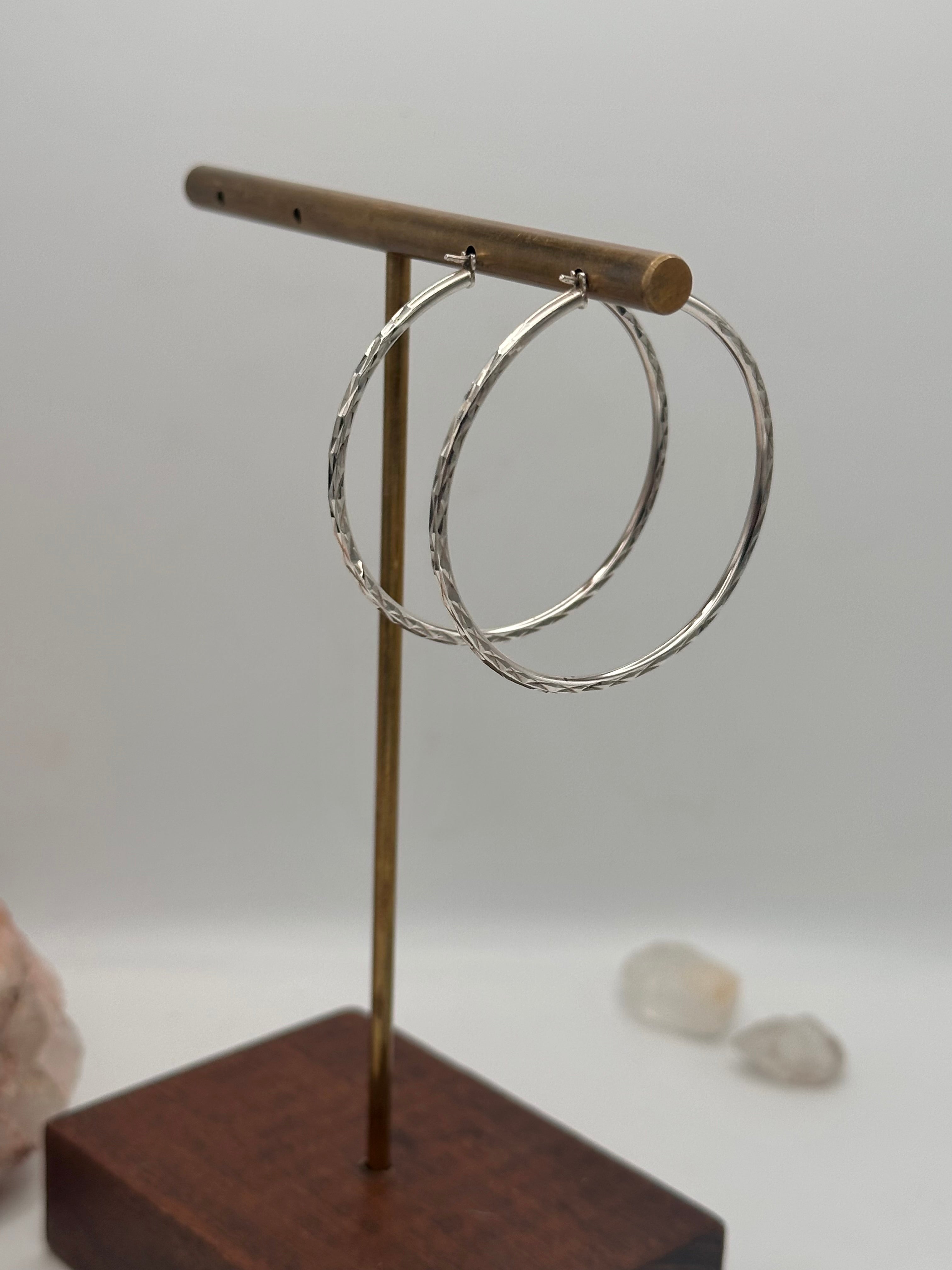 Vintage hammered hoops