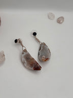 Druzy Agate nuggets with Smoky Quartz