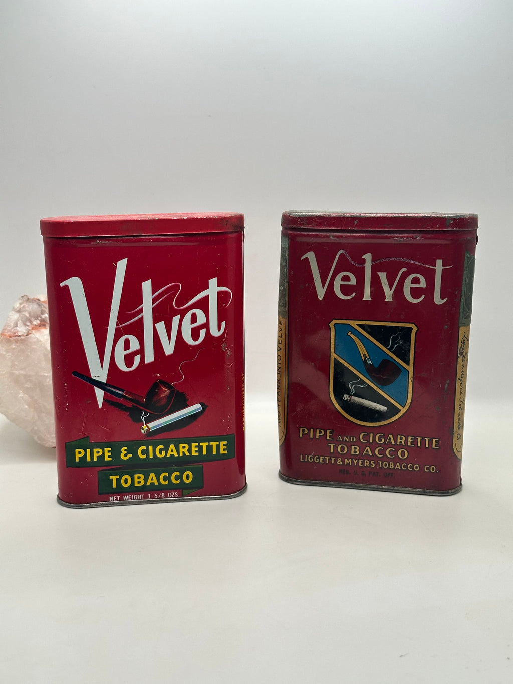 Antique Velvet Tobacco Tins