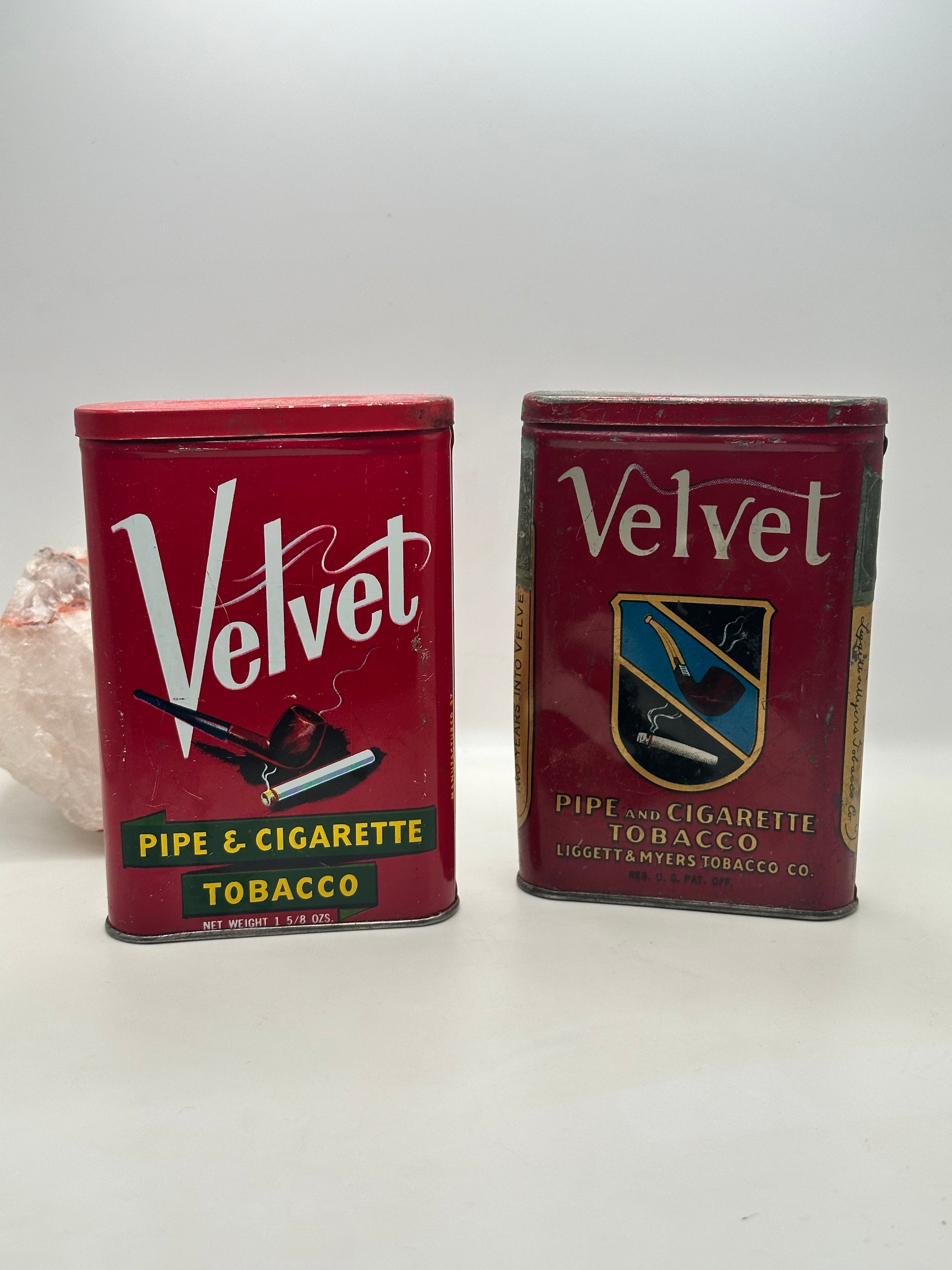 Antique Velvet Tobacco Tins