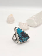 Shattuckite scalloped ring