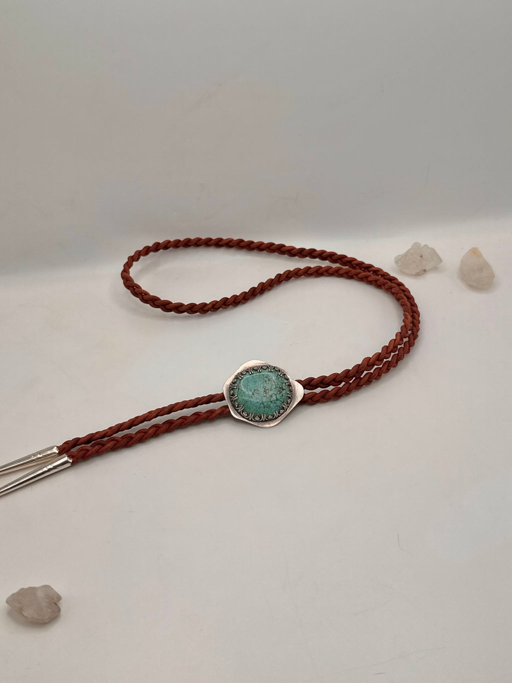 Turquoise and Leather Bolo Tie