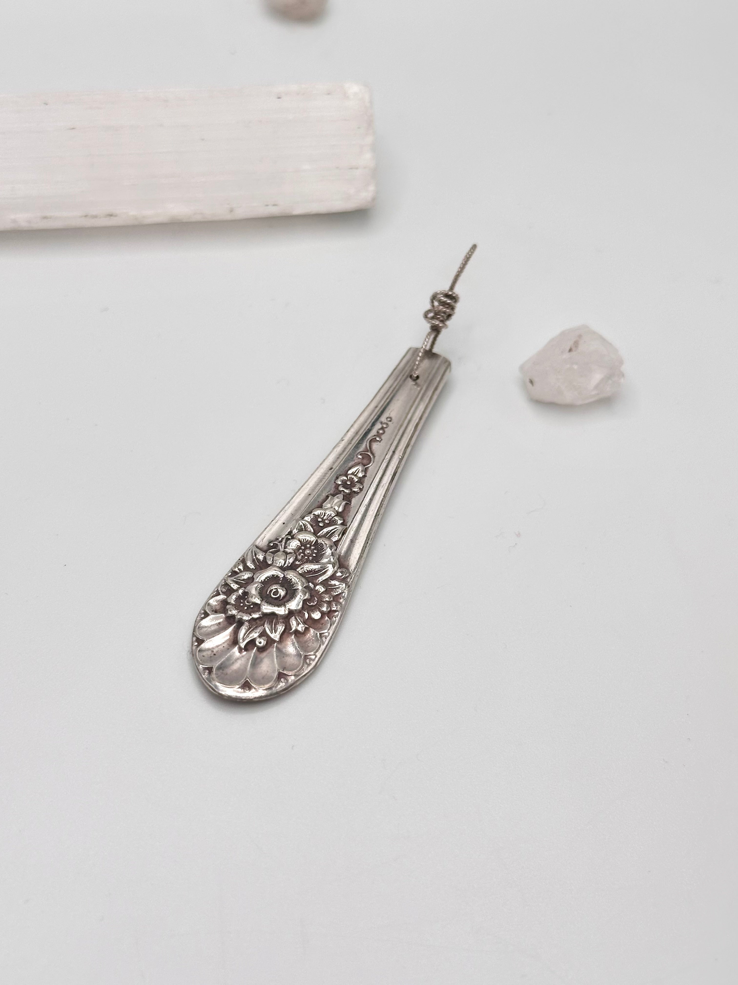 Vintage floral spoon necklace pendant