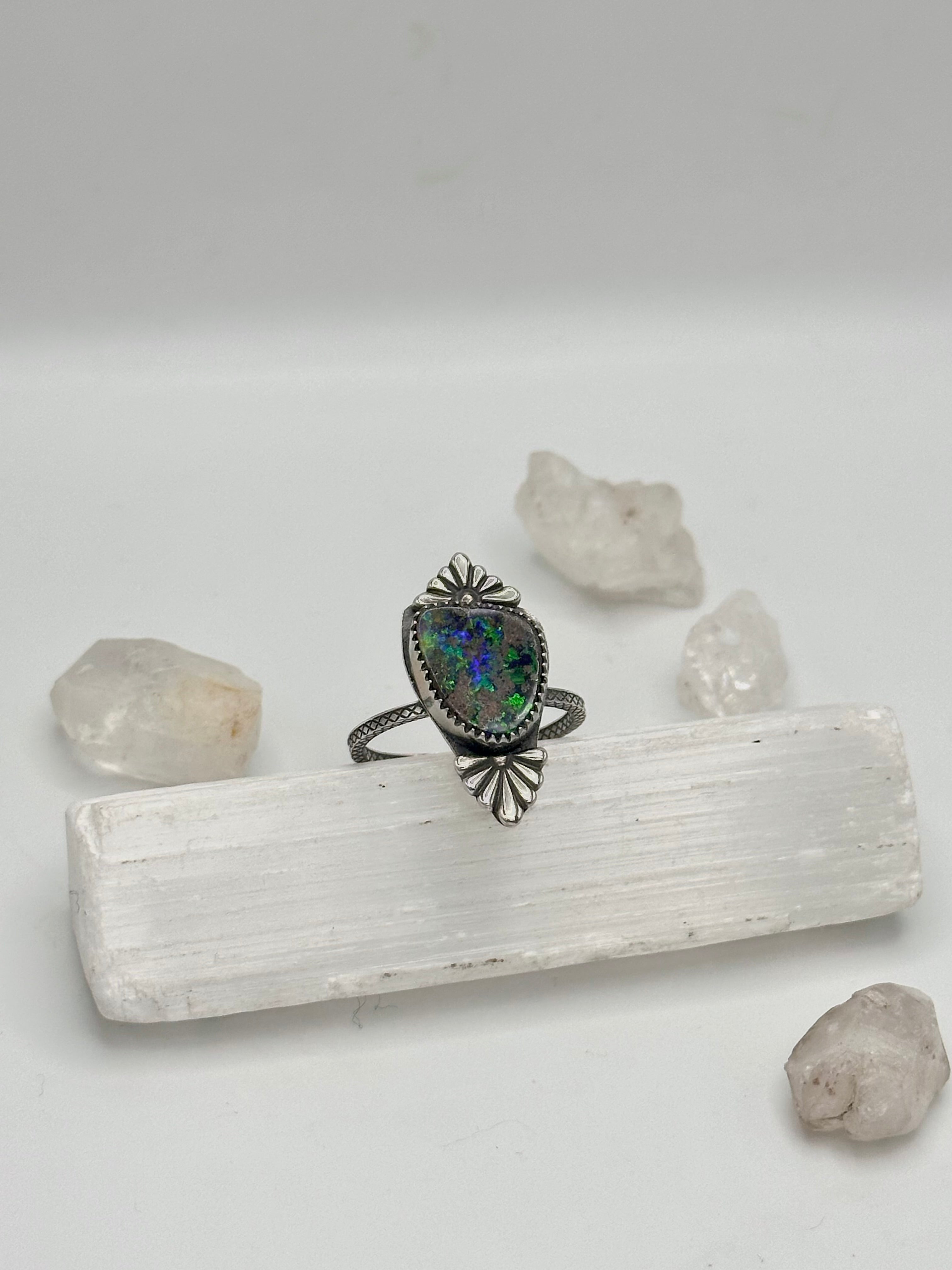 Australian Boulder Opal ring