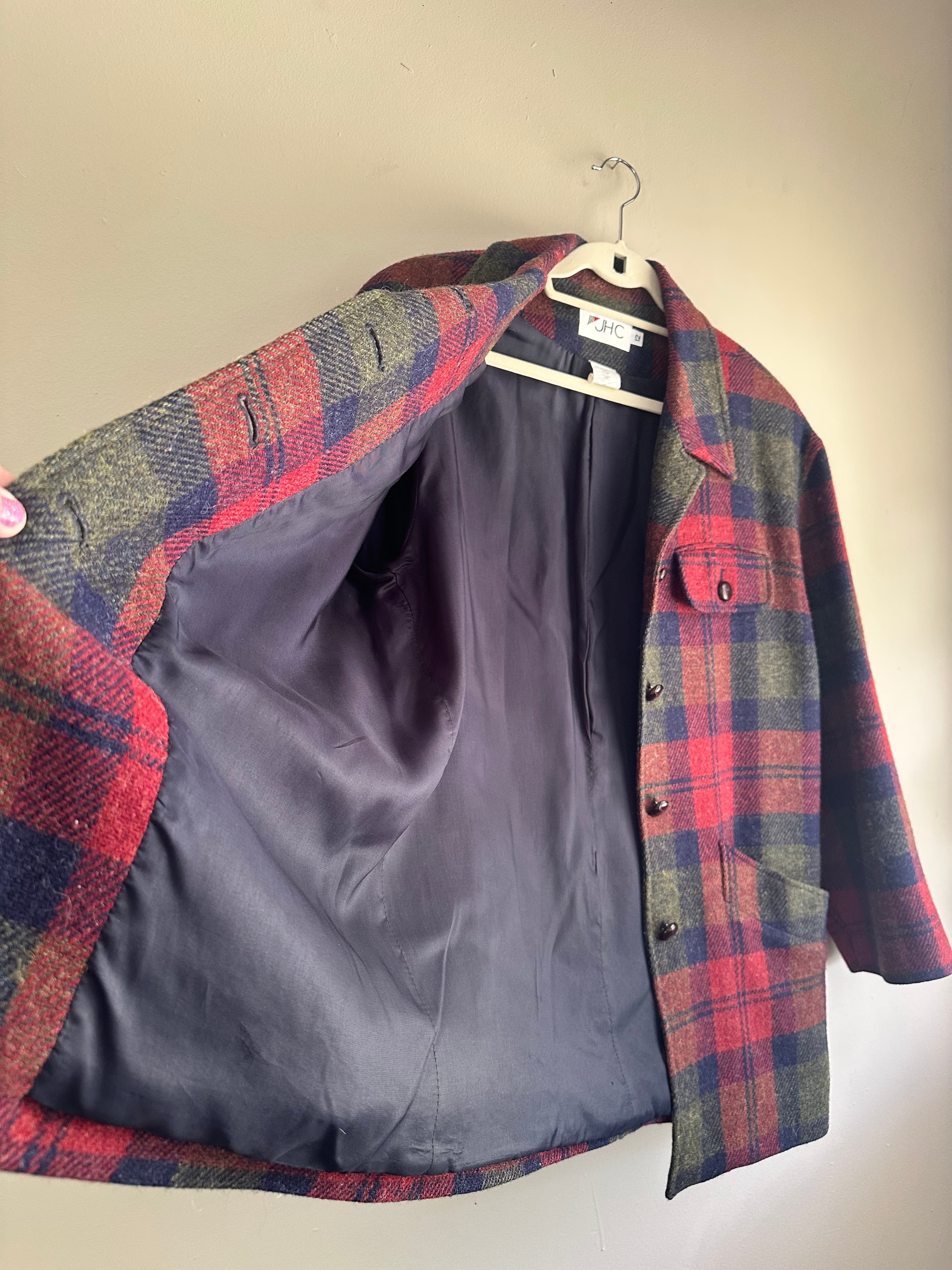 Vintage Wool Plaid Coat
