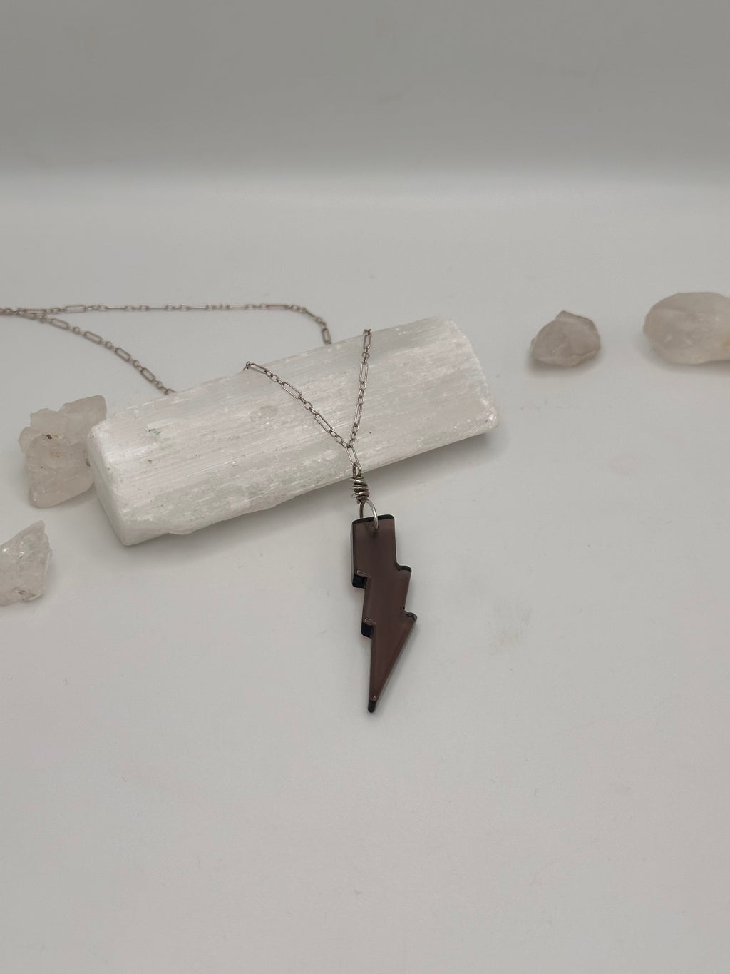 Smoky Quartz Lightning necklace