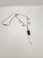 Quartz and Obsidian with Pearls necklace