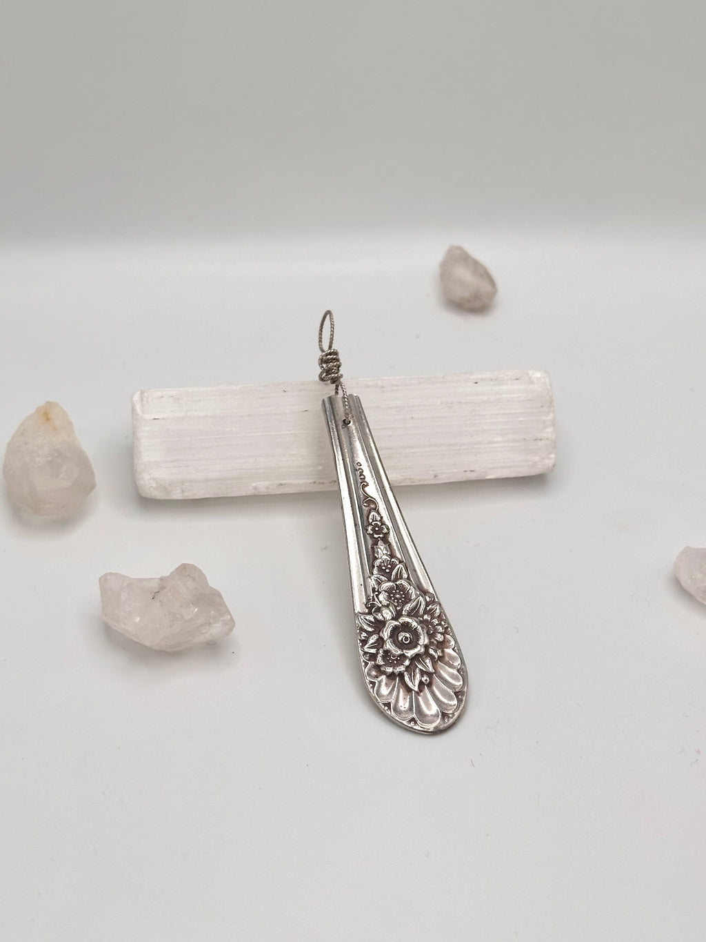 Vintage floral spoon necklace pendant