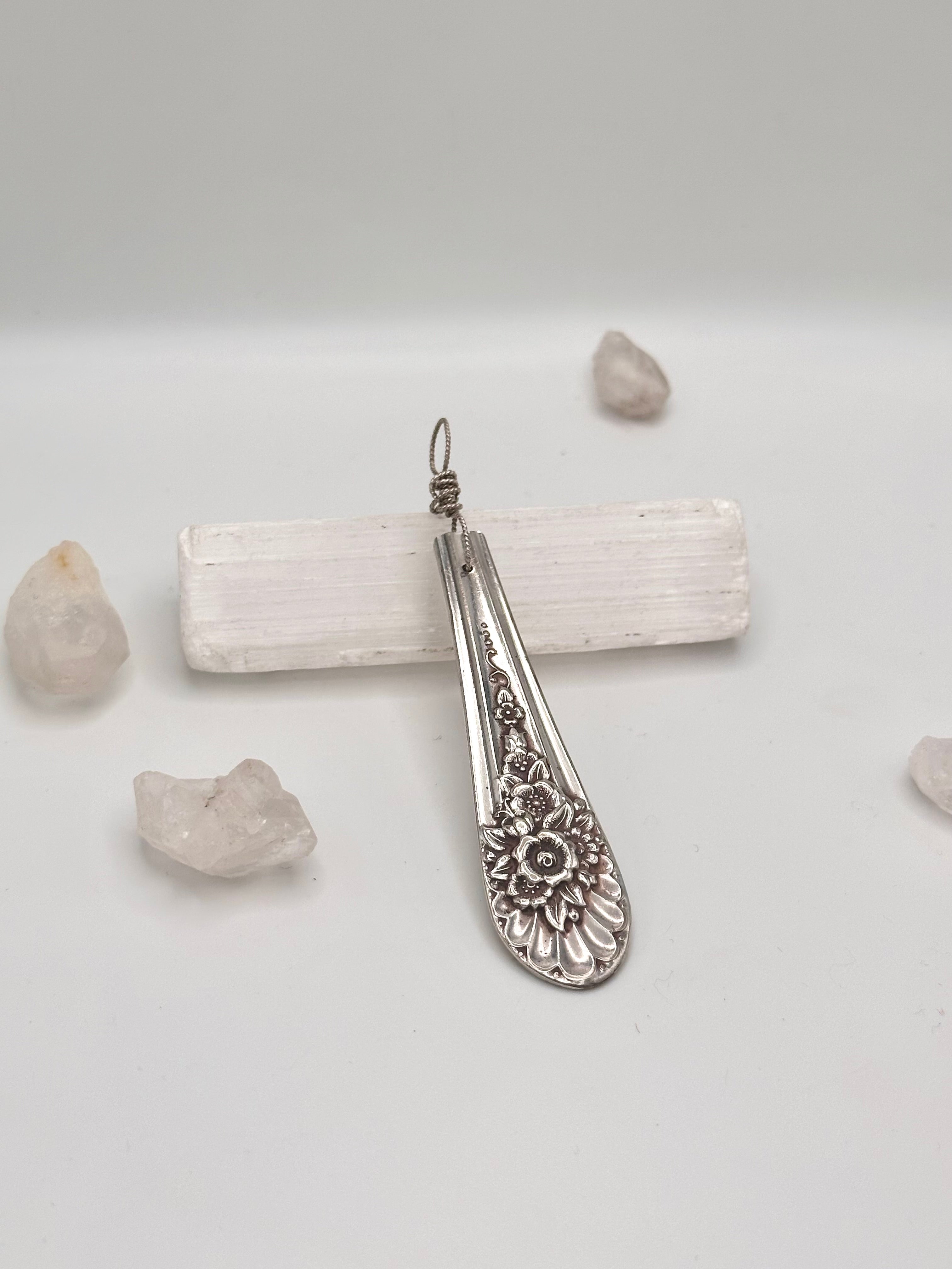 Vintage floral spoon necklace pendant