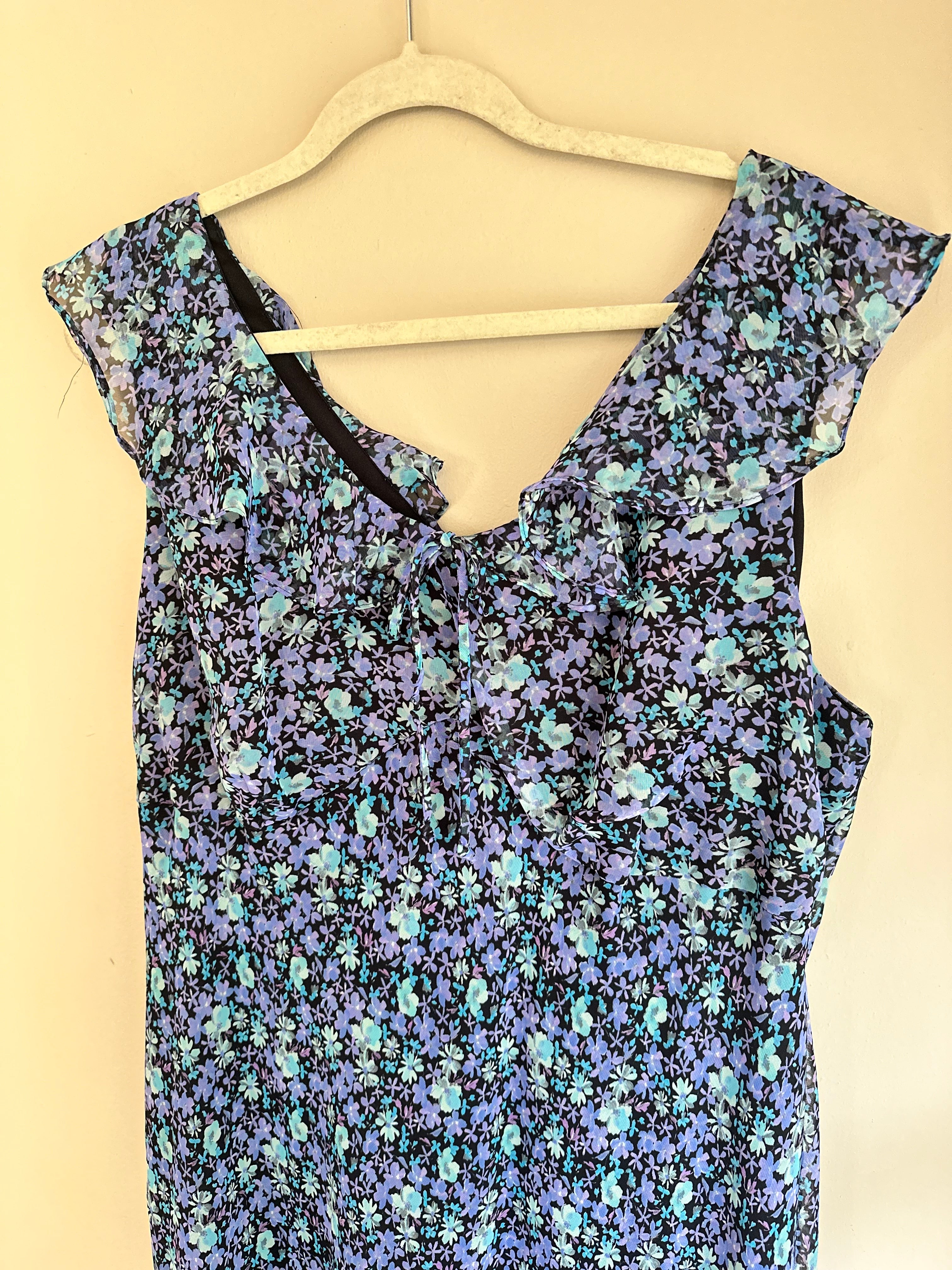 Blue + Purple 90s Floral Dress