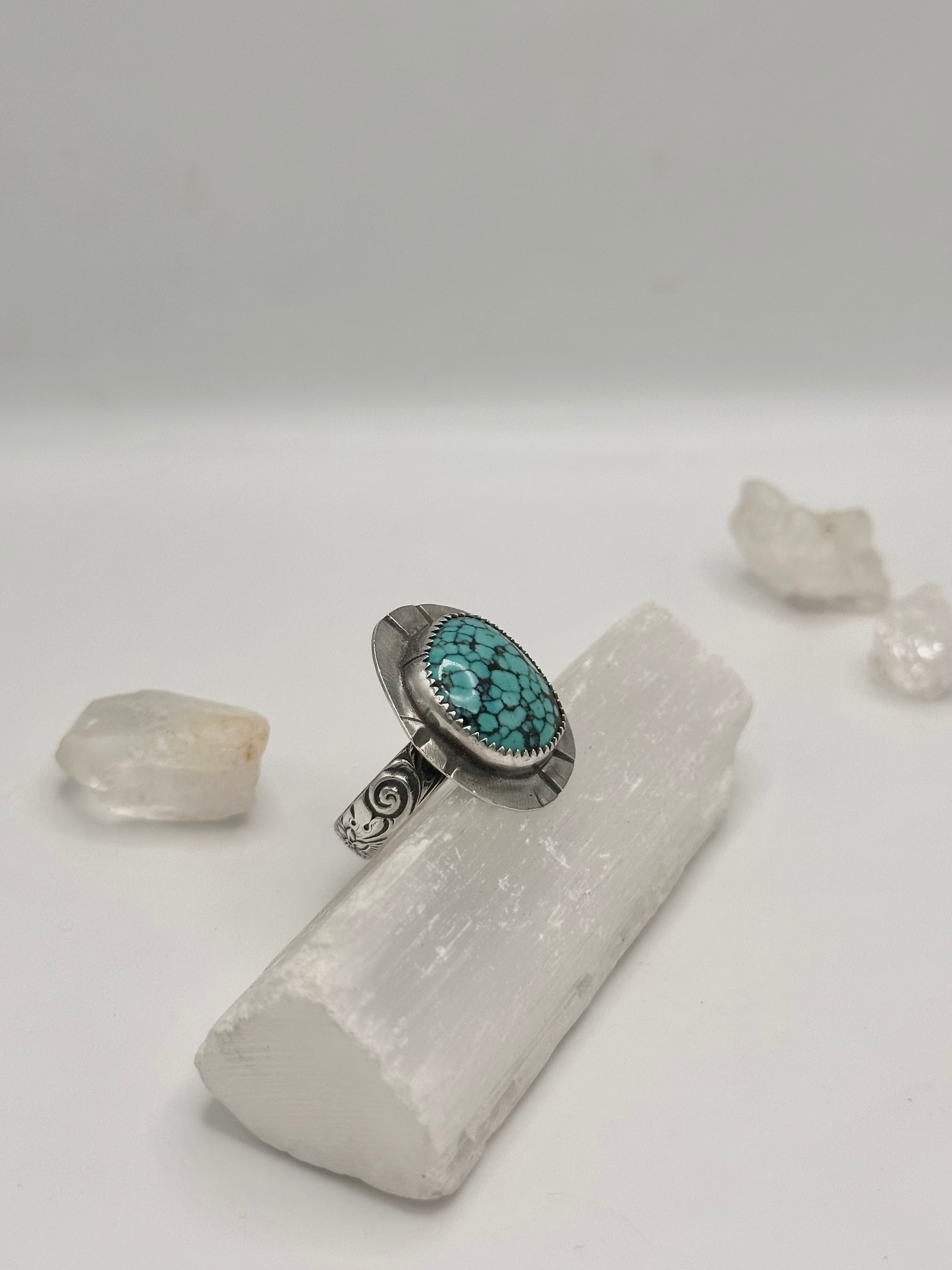 Spiderweb Matrix Turquoise ring