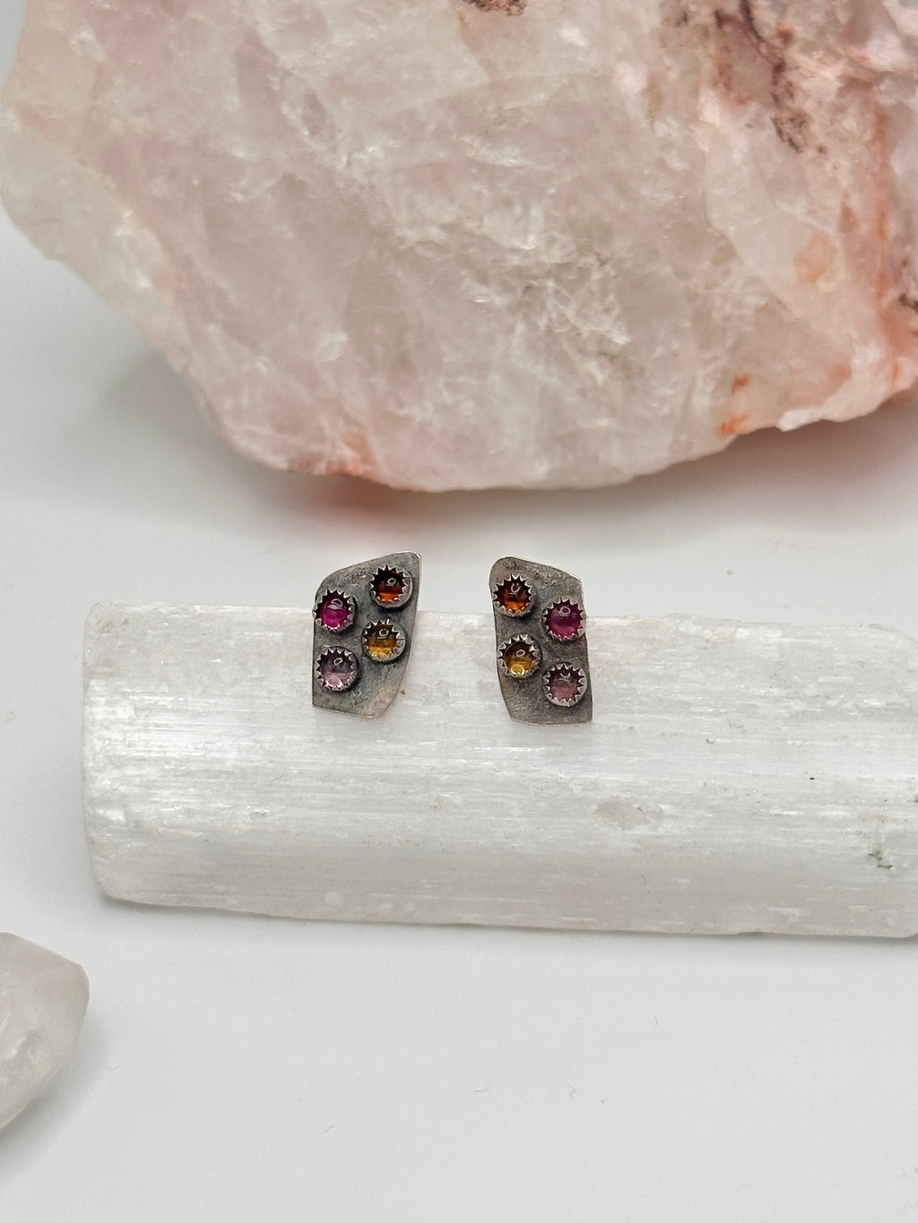 Tourmaline multi-colored studs