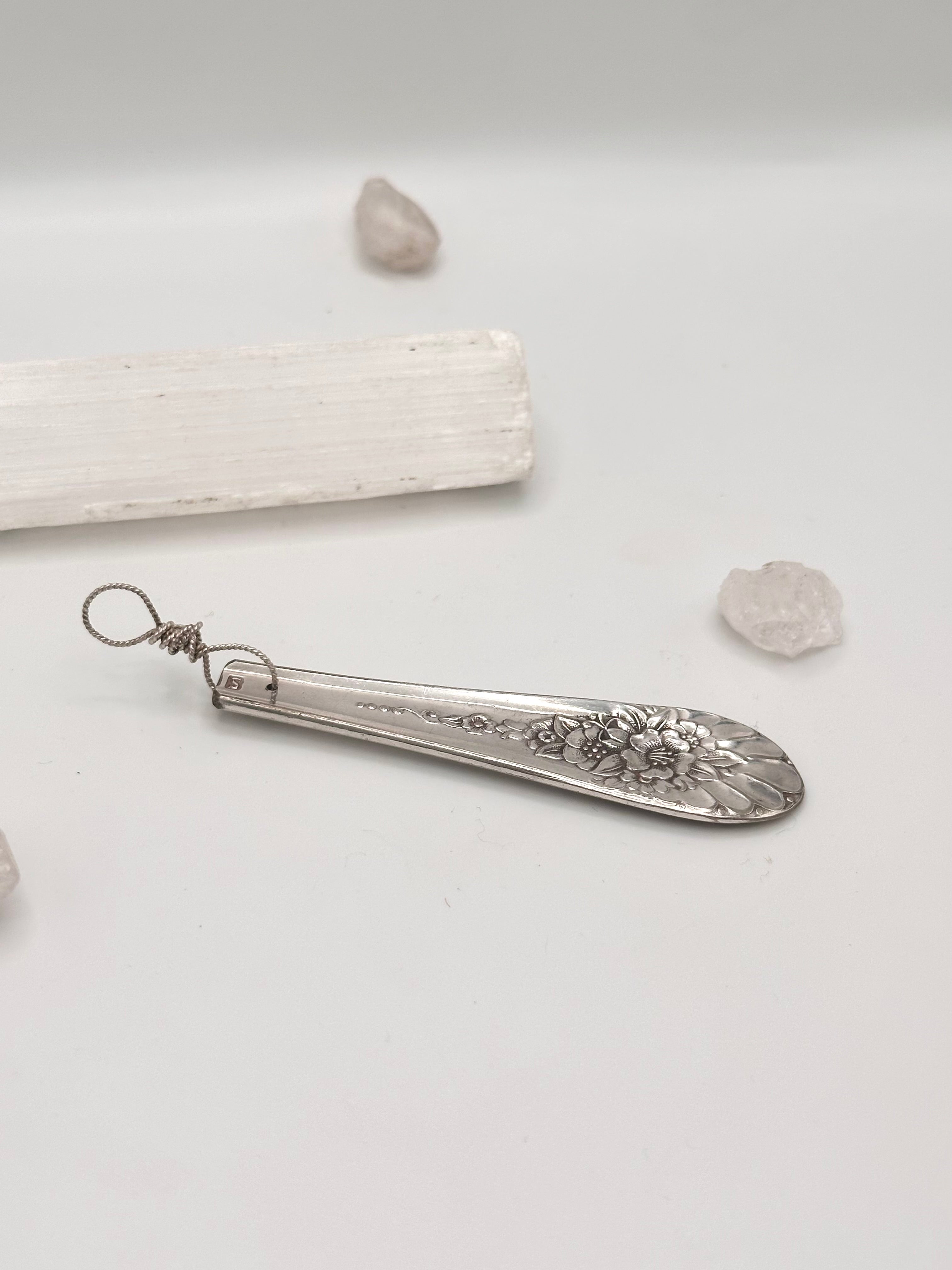 Vintage floral spoon necklace pendant