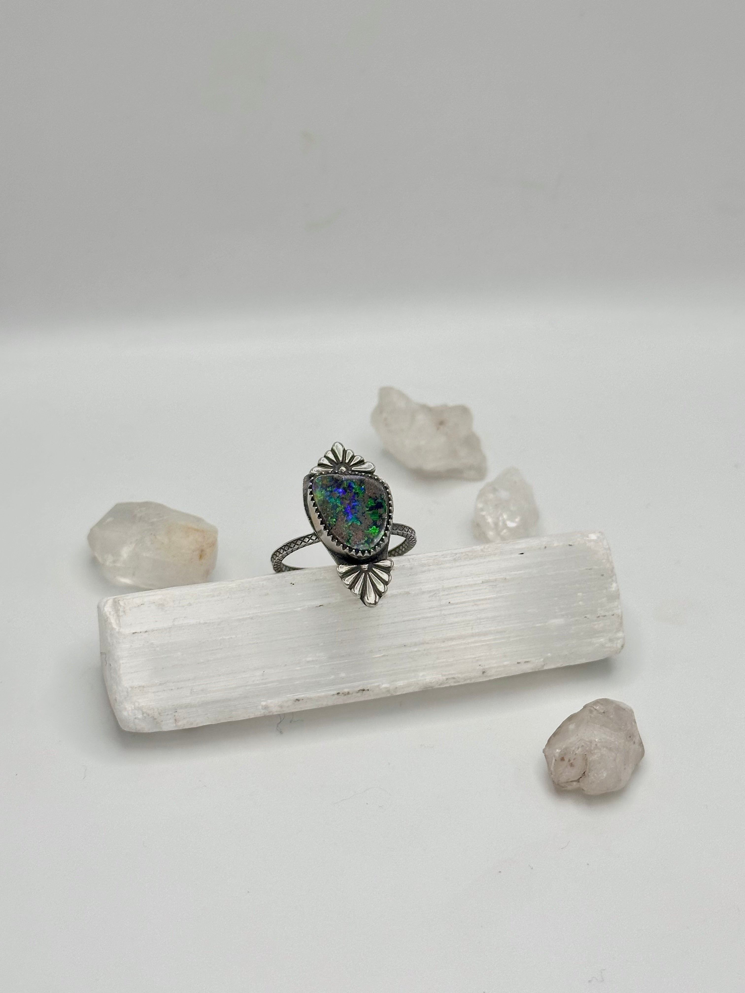 Australian Boulder Opal ring