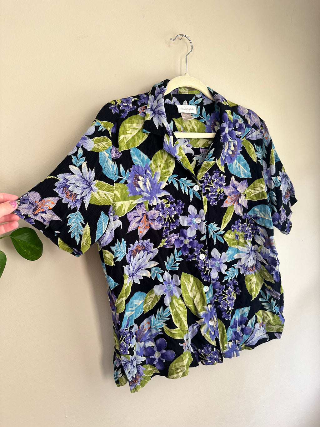 Vintage Sheer Floral + Shell Shirt