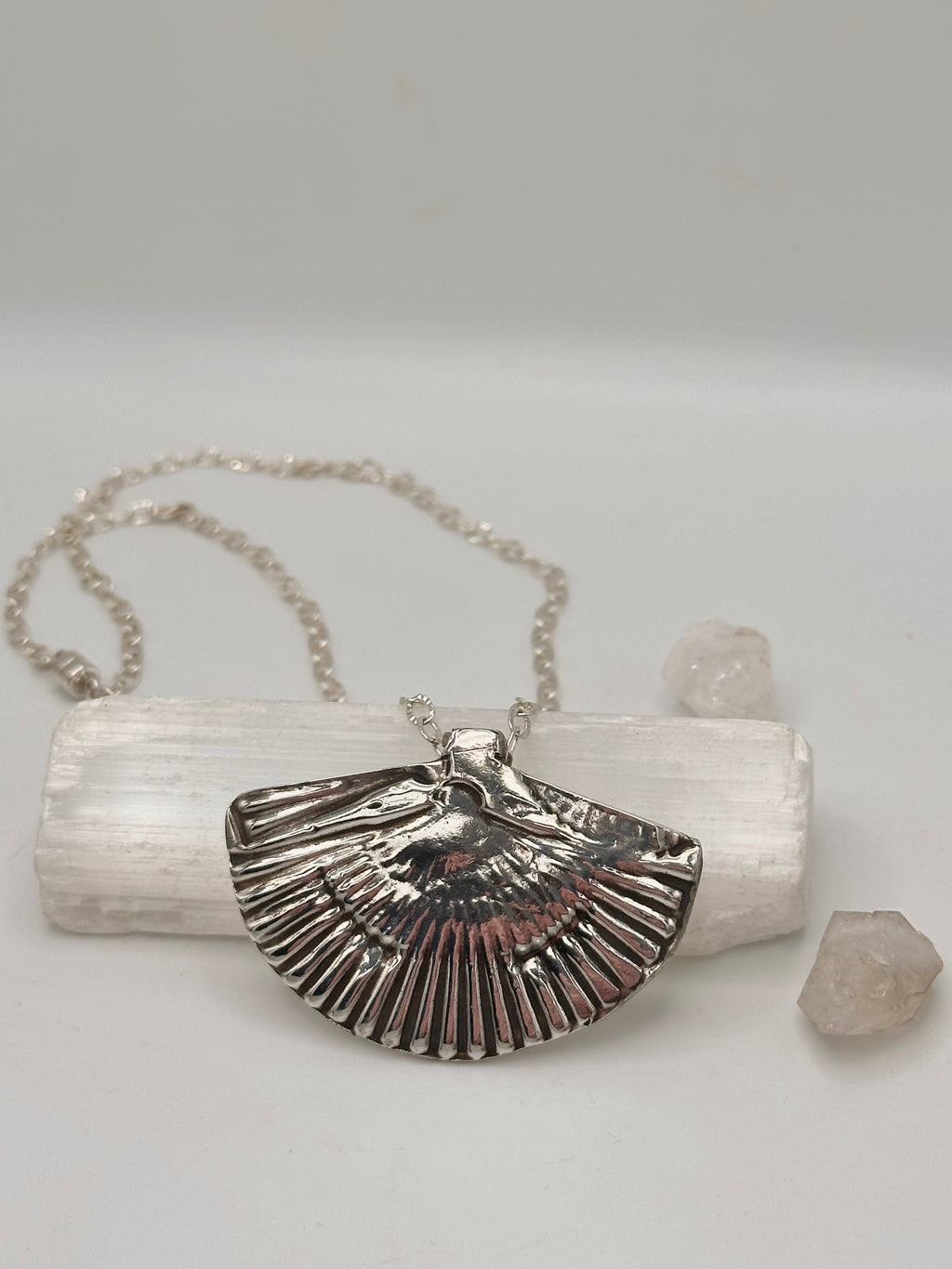 Vintage pressed sterling necklace