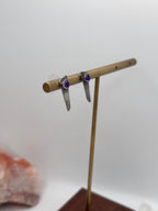 Amethyst triangular studs
