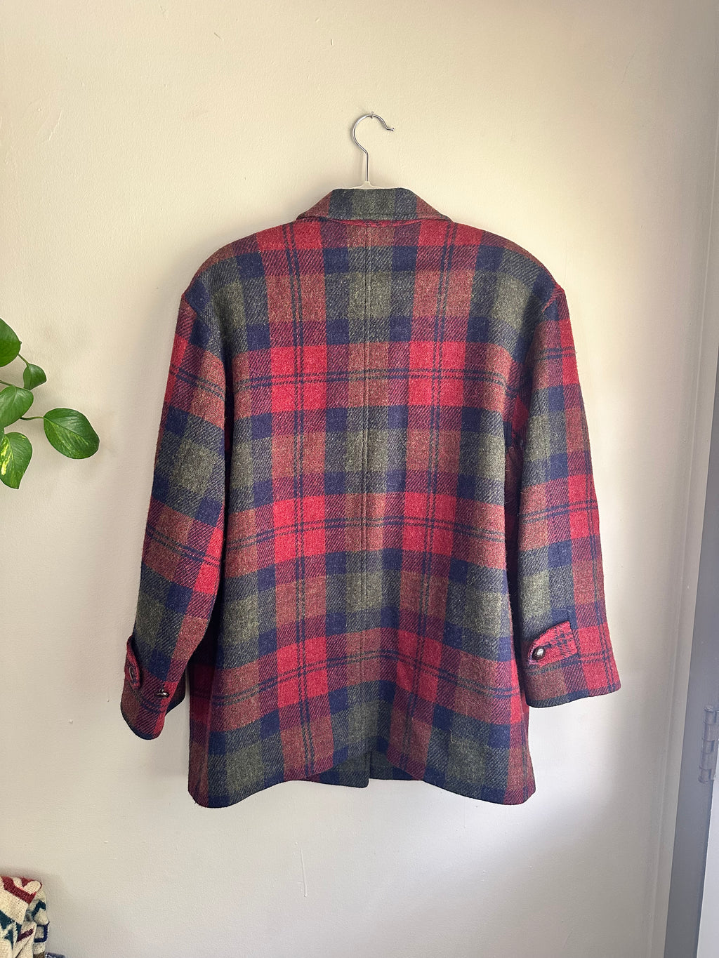 Vintage Wool Plaid Coat