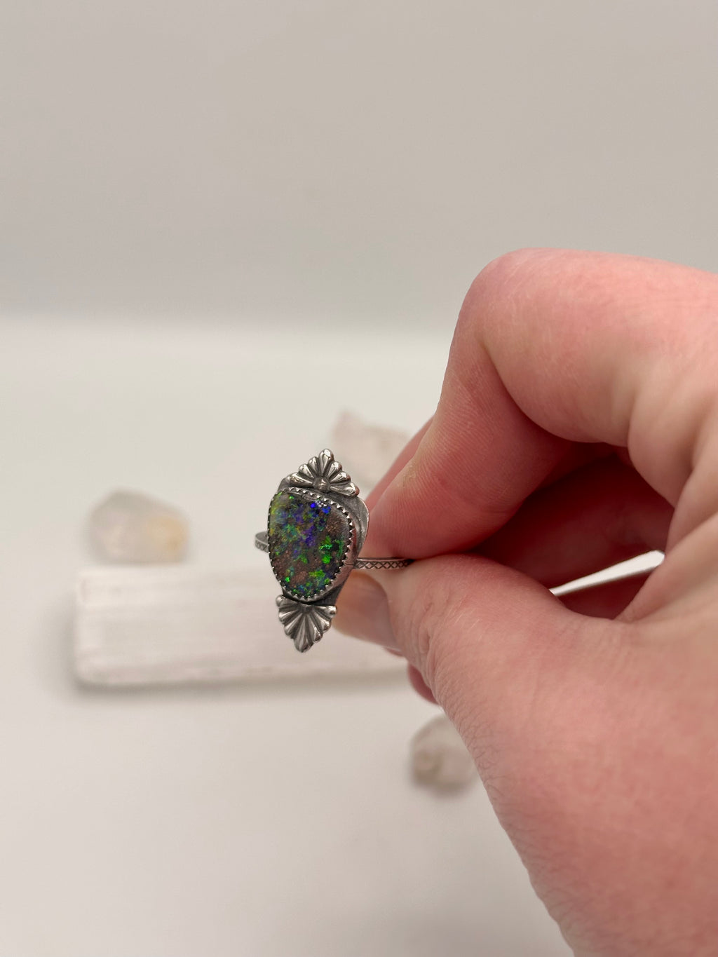 Australian Boulder Opal ring