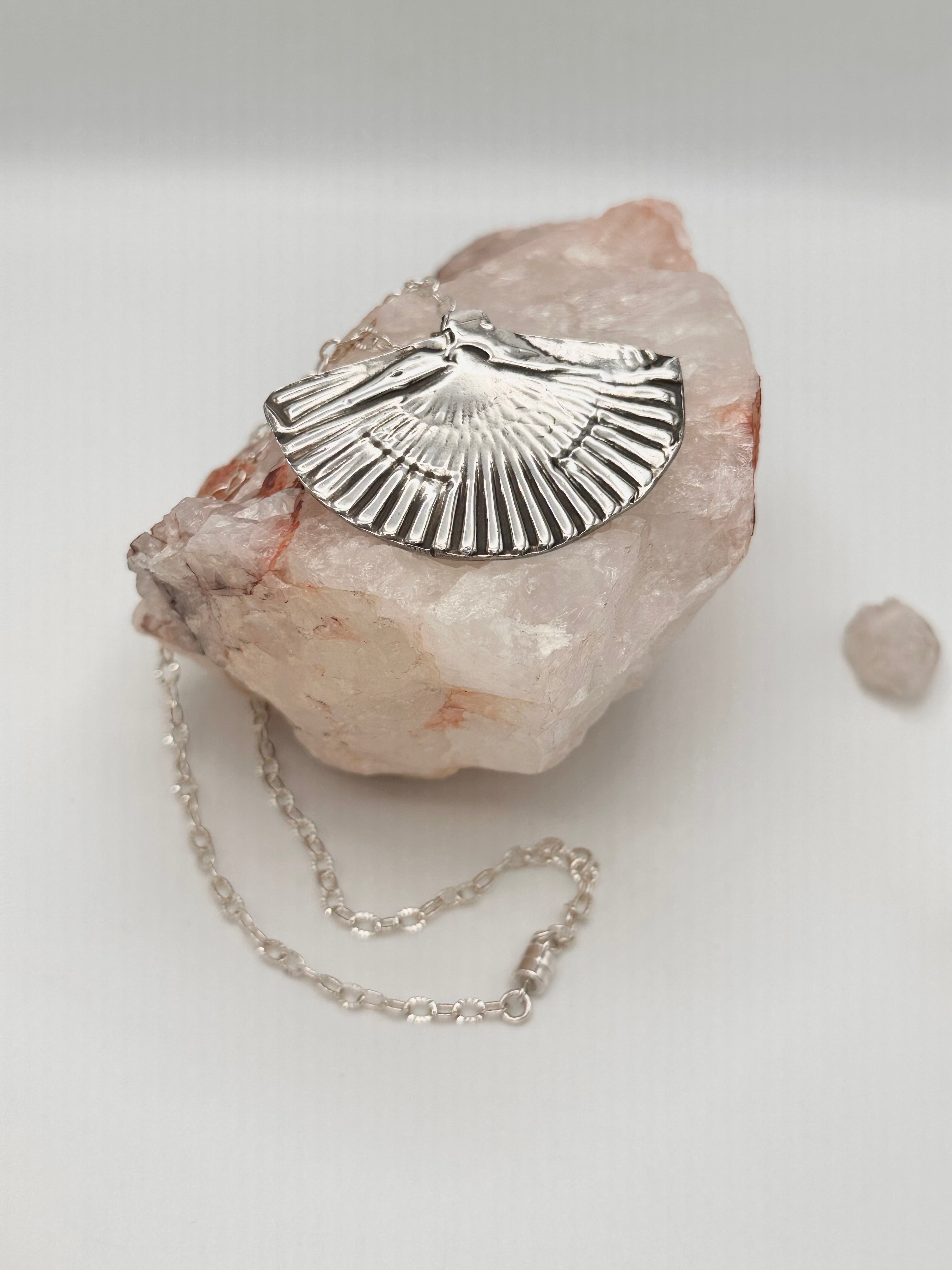 Vintage pressed sterling necklace