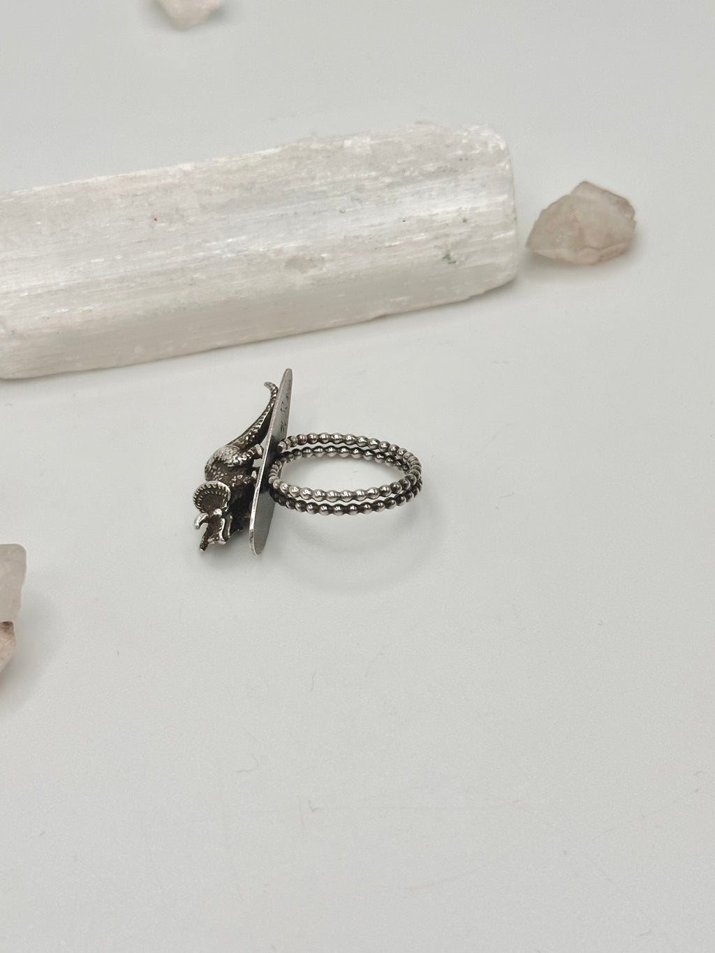Sterling Triceratops ring