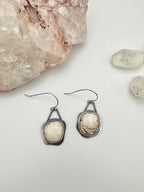 White Turquoise wavy earrings