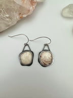 White Turquoise wavy earrings