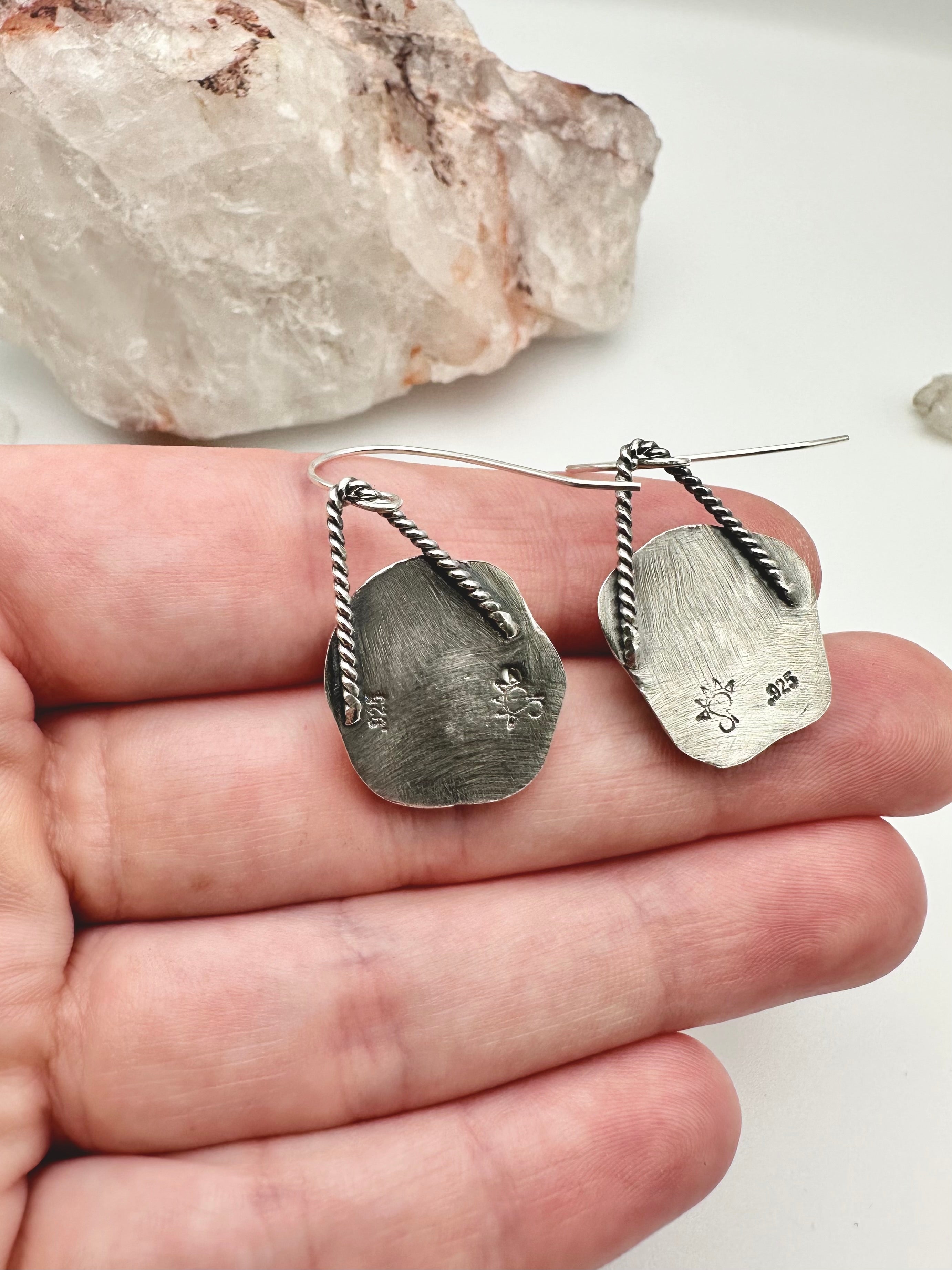 White Turquoise wavy earrings