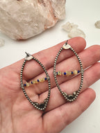 Opal and Lapis Lazuli winged skull earrings