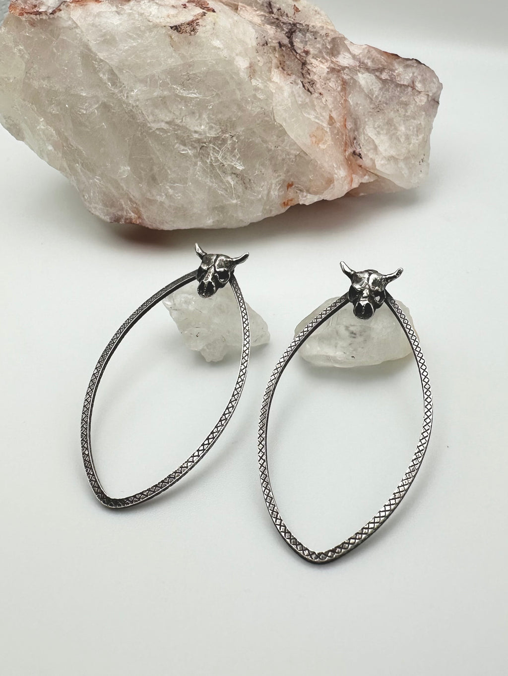Ox Skull teardrop earrings
