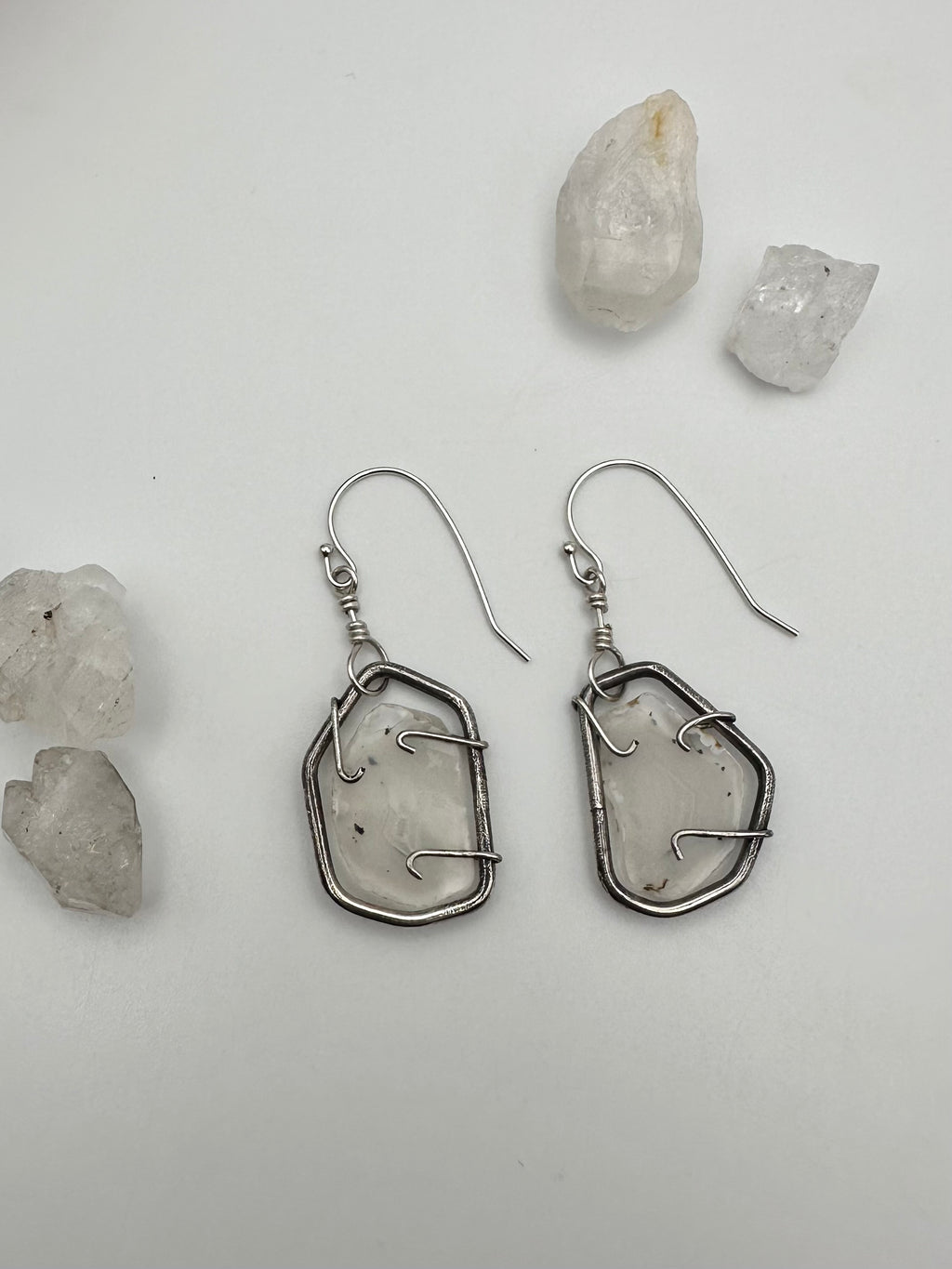 Montana Moss Agate slice earrings