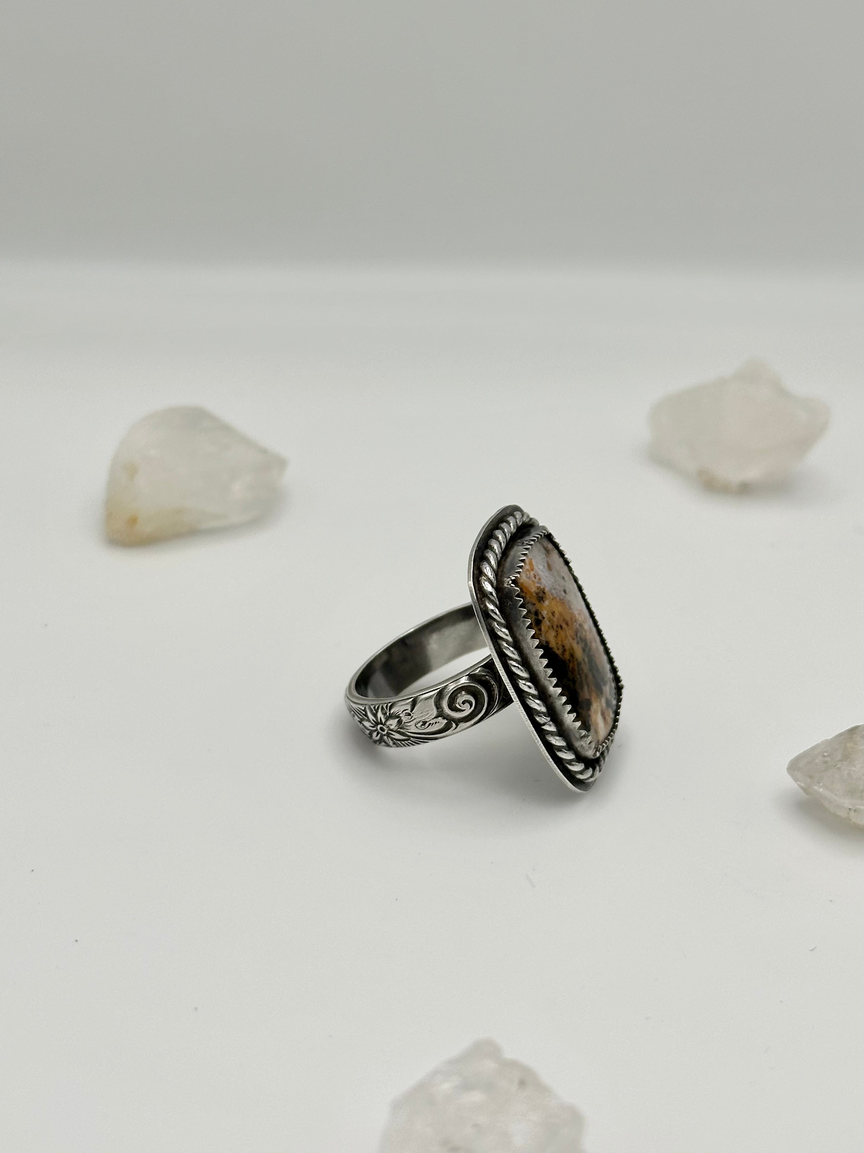 Agatized Petrified Wood ring