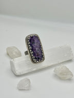 Purple Charoite bar ring